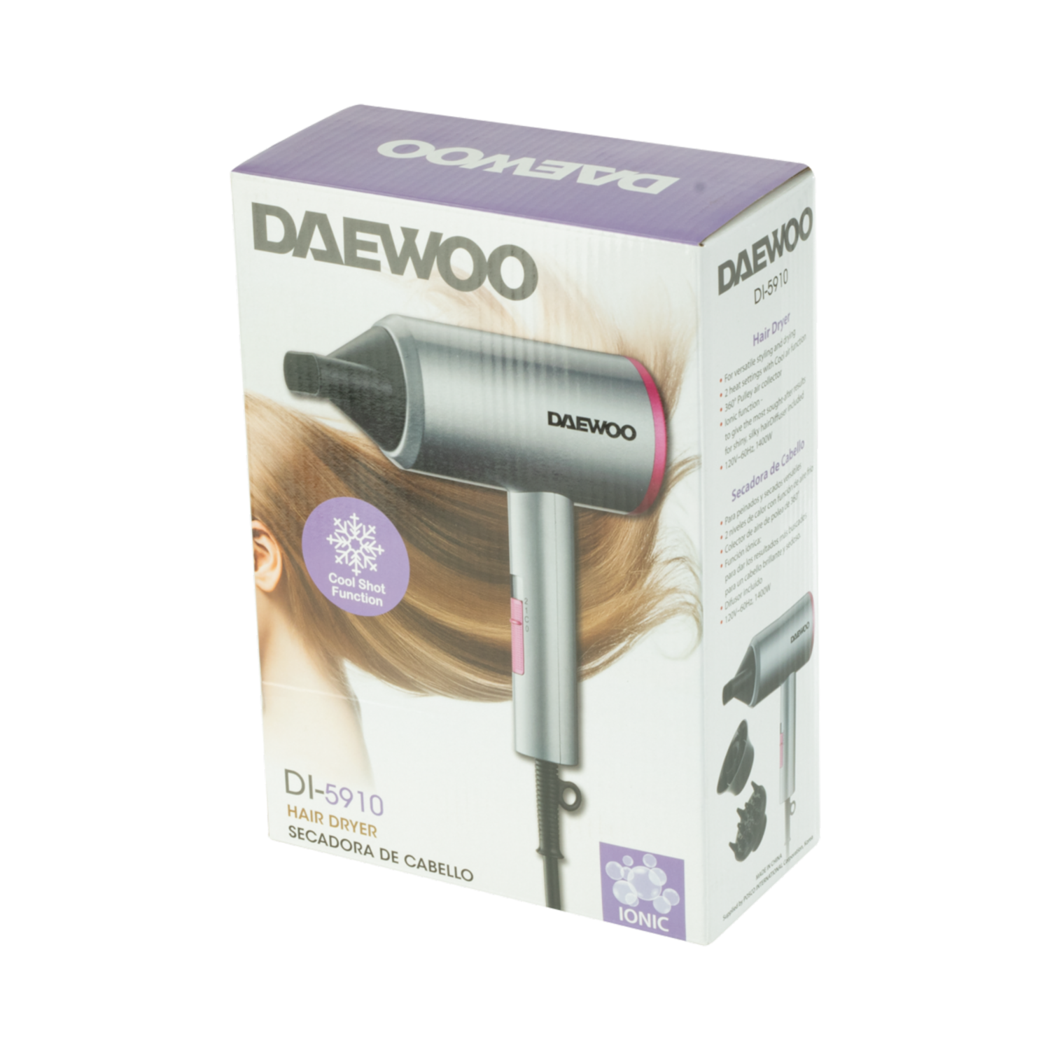 Secador De Cabello Con Difusor Modelo Di-5910 DAEWOO 1400 Watts