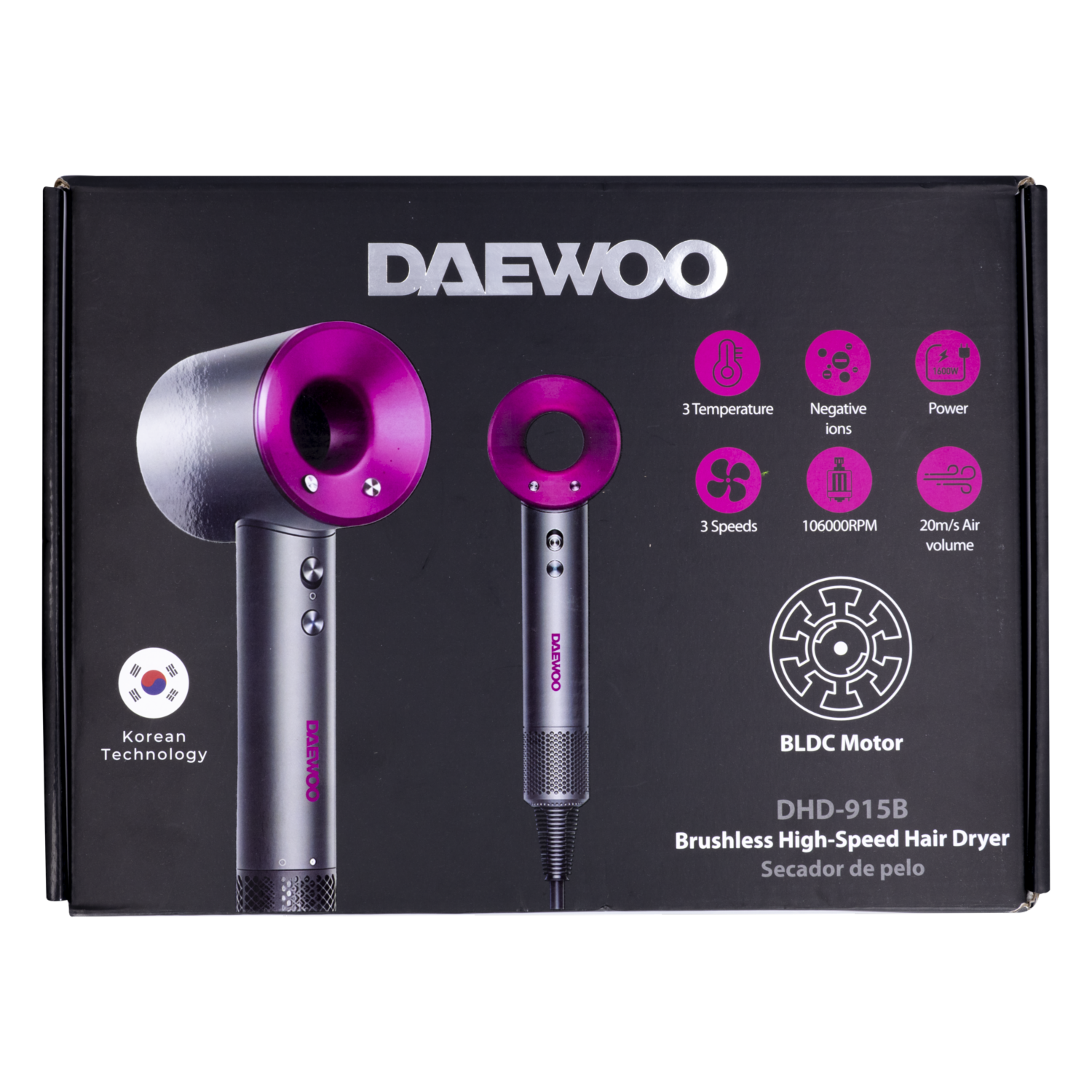 Secador De Cabello 3 velocidades DAEWOO 800 Watts