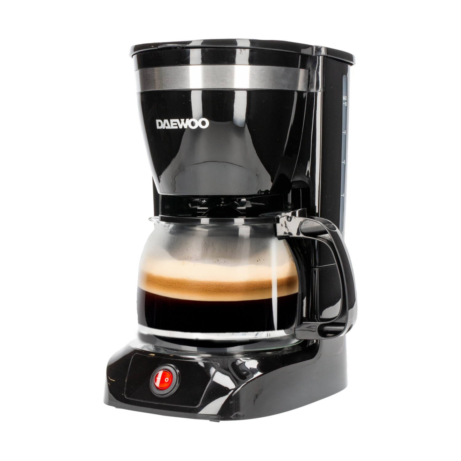 Cafetera Eléctrica Con Filtro Y Jarra De Vidrio Negra DCM-1859 DAEWOO 10-12 Tazas