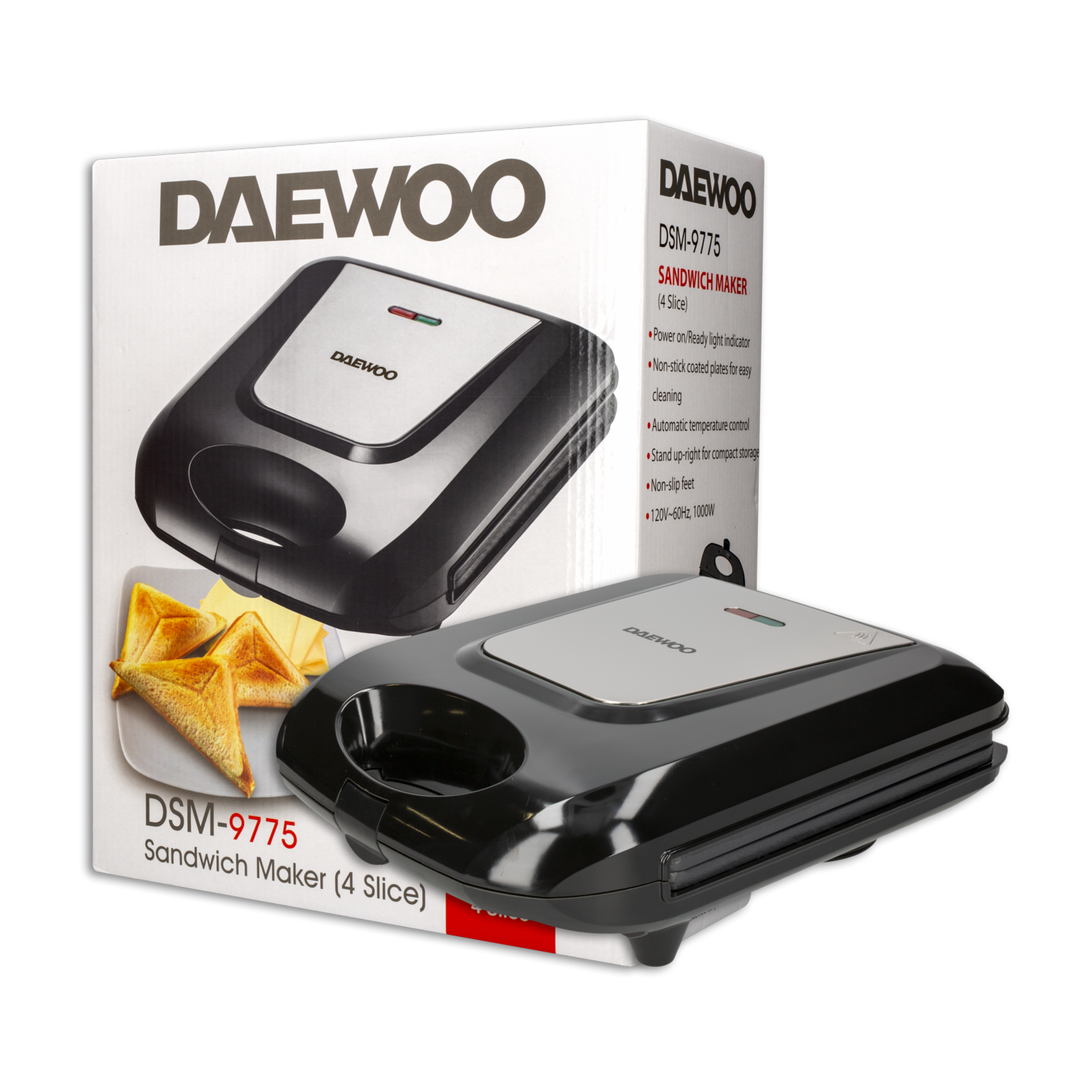 Sanduchera Capacidad Para 4 Panes Modelo DSM9775 DAEWOO 120V