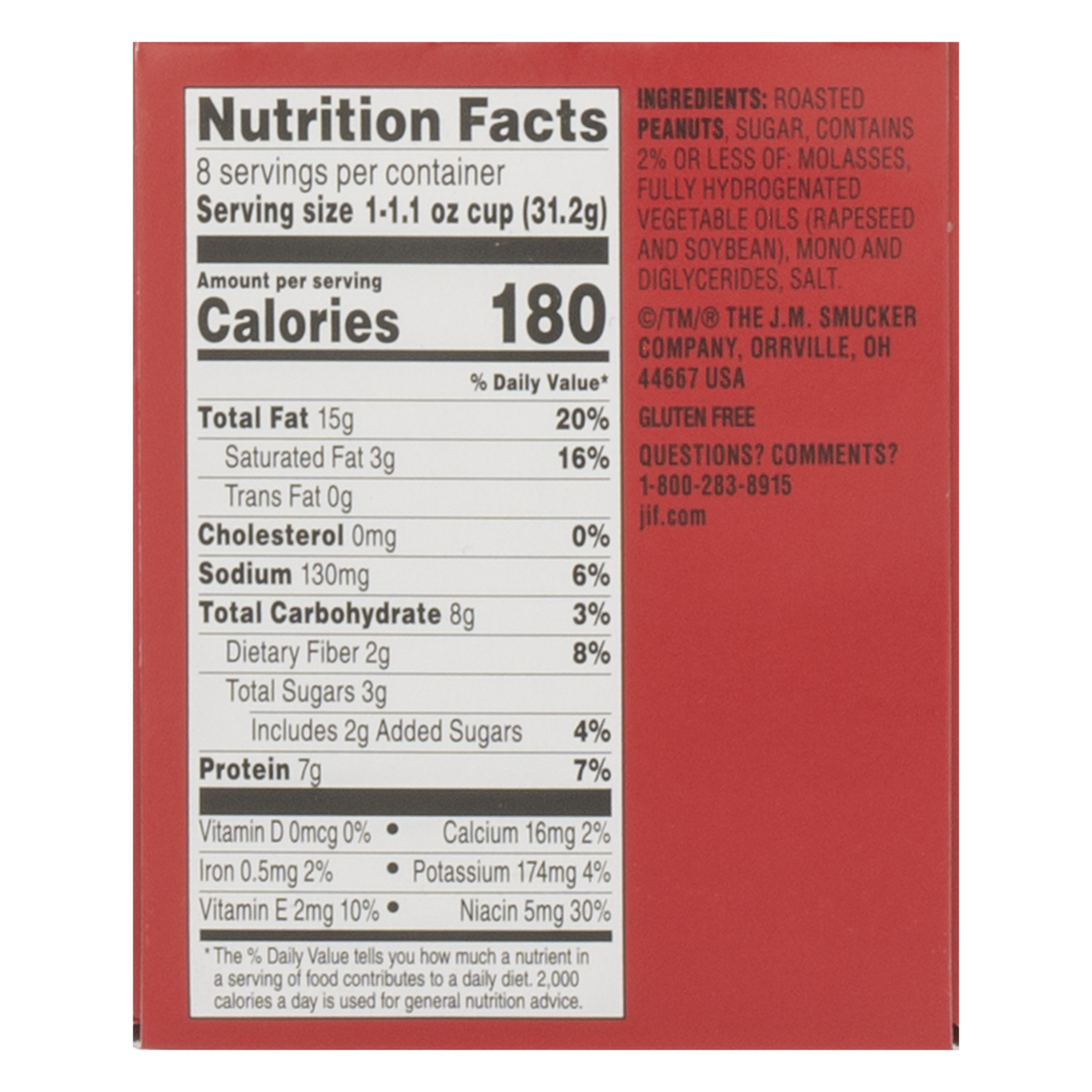 Mantequilla De Maní To Go JIF 8X31,2 G