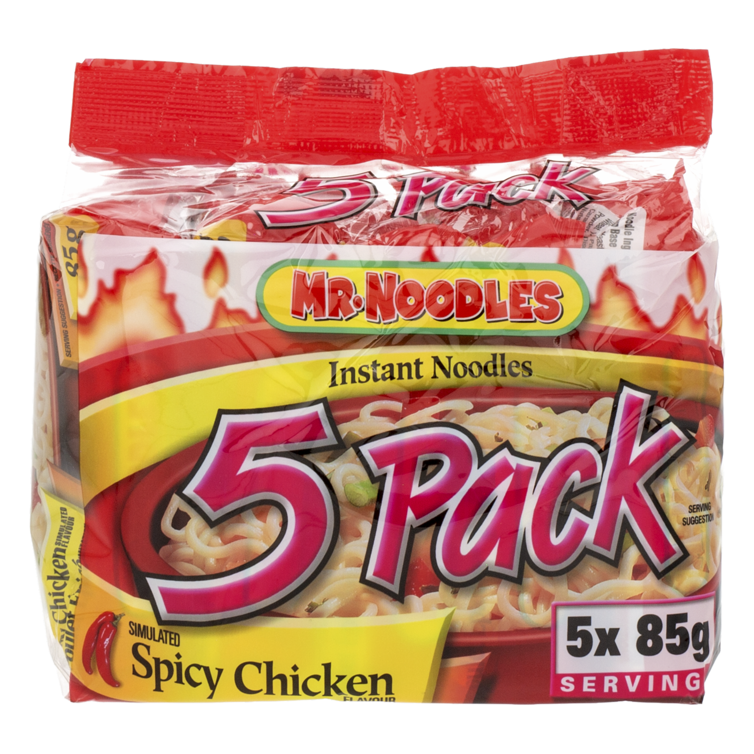 Fideos Instantáneos Sabor Pollo Picante MR. NOODLES 5 X 85 G