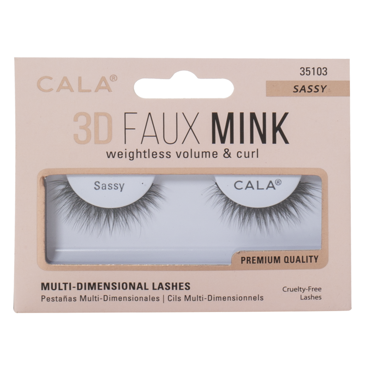 Pestañas Postizas 3D Faux Mink Sassy CALA 2 Piezas