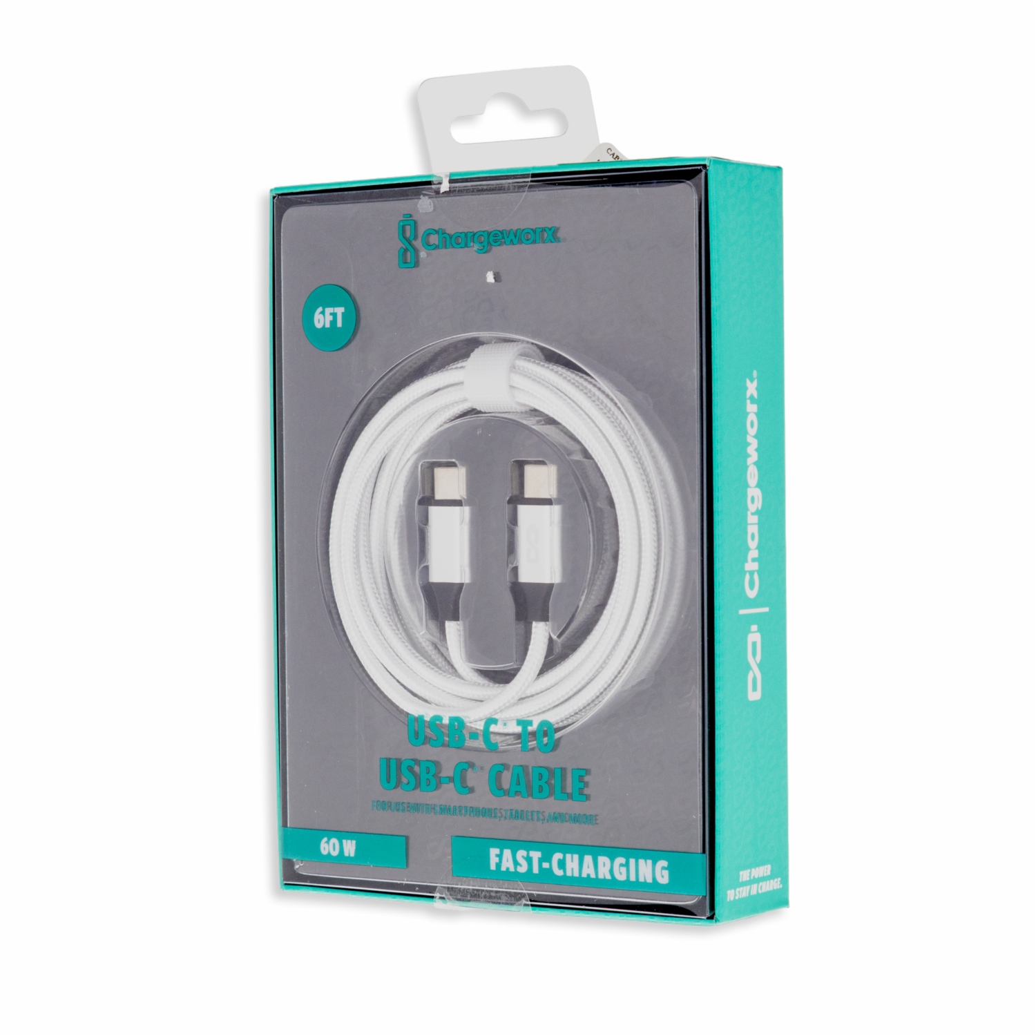 Cable De Carga Ráida Usb-C A Usb-C 6 Pies CHARGE WORX 60 W
