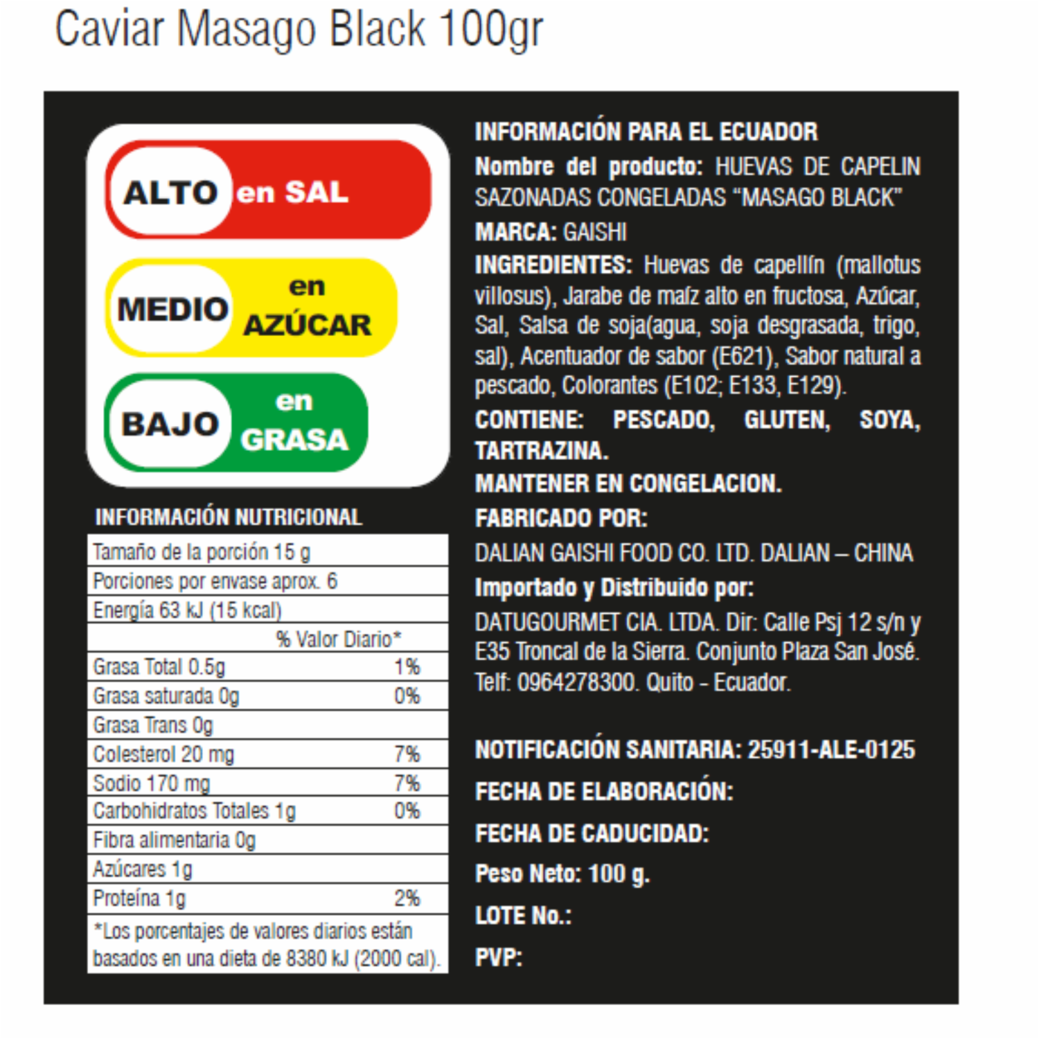 Caviar Masago Black GAISHI 100 G