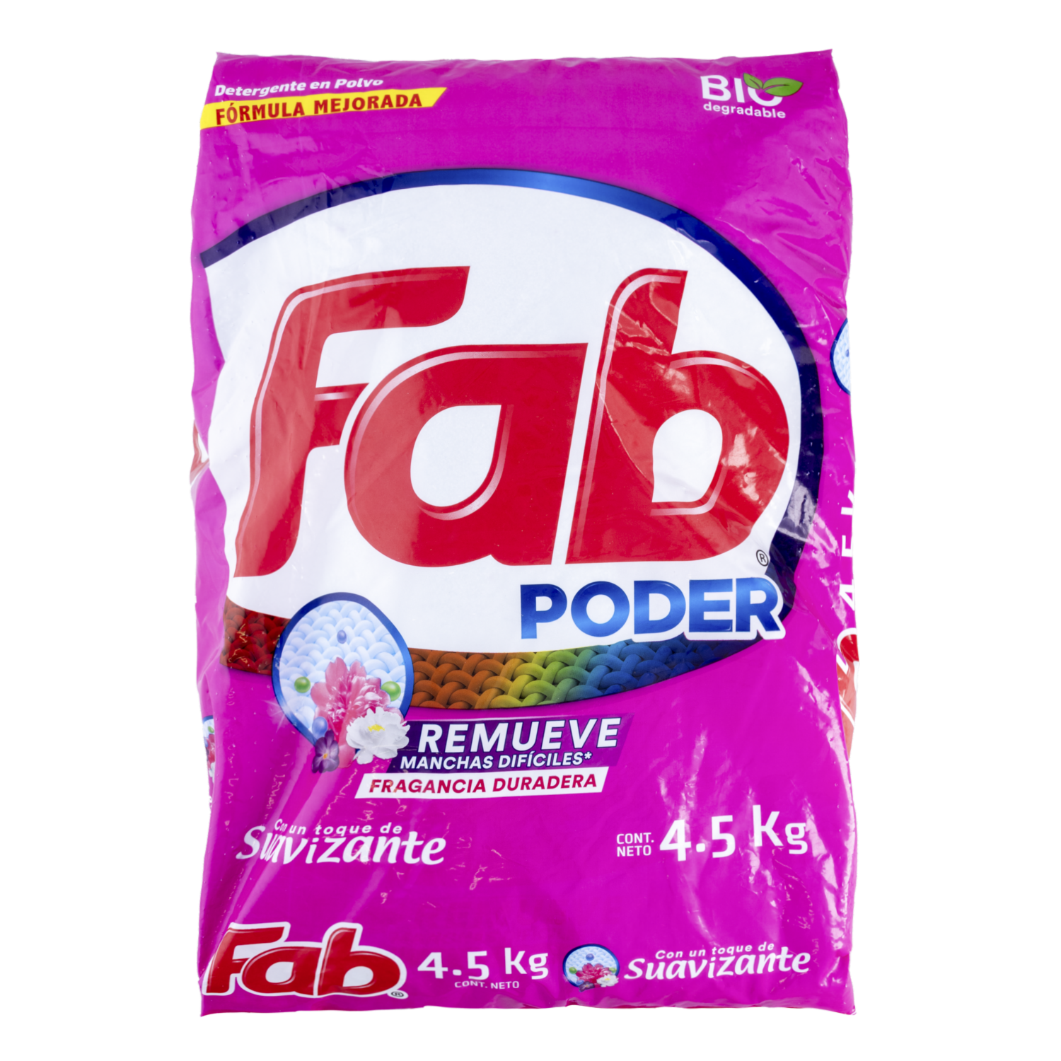 Detergente En Polvo Con Toque De Suavizante FAB 4500 G