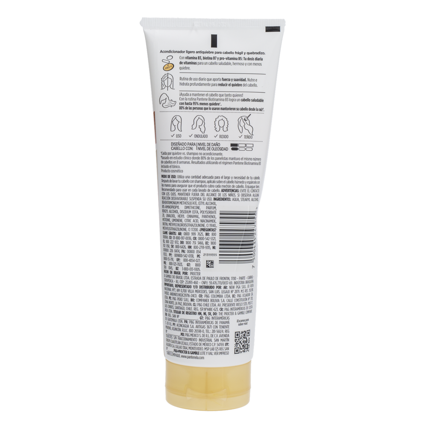 Acondicionador Anti Caída & Nutrición Pro V Miracles Biotinamida B3 PANTENE 250 Ml