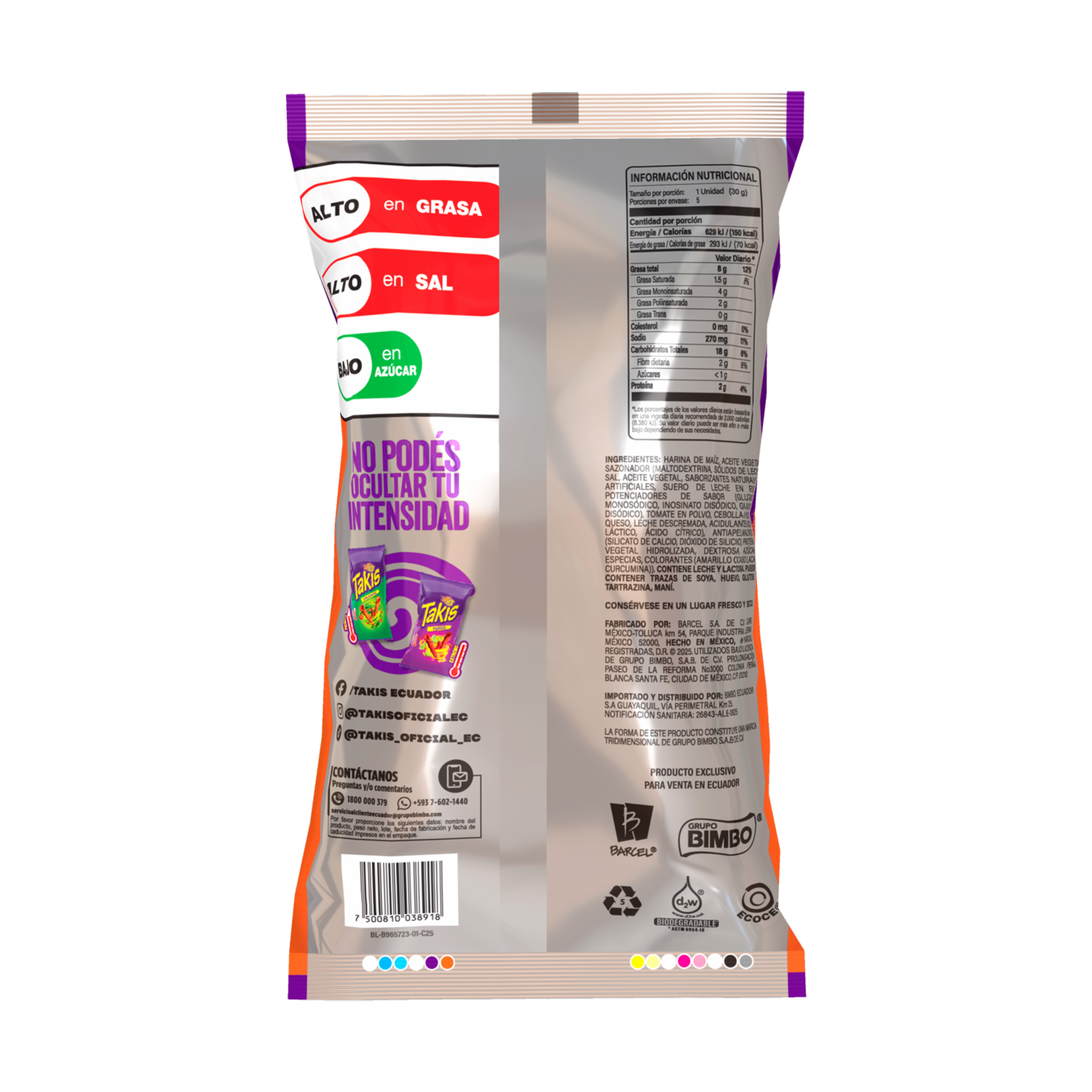 Takis Intense Sabor A Nacho BARCEL 150 G