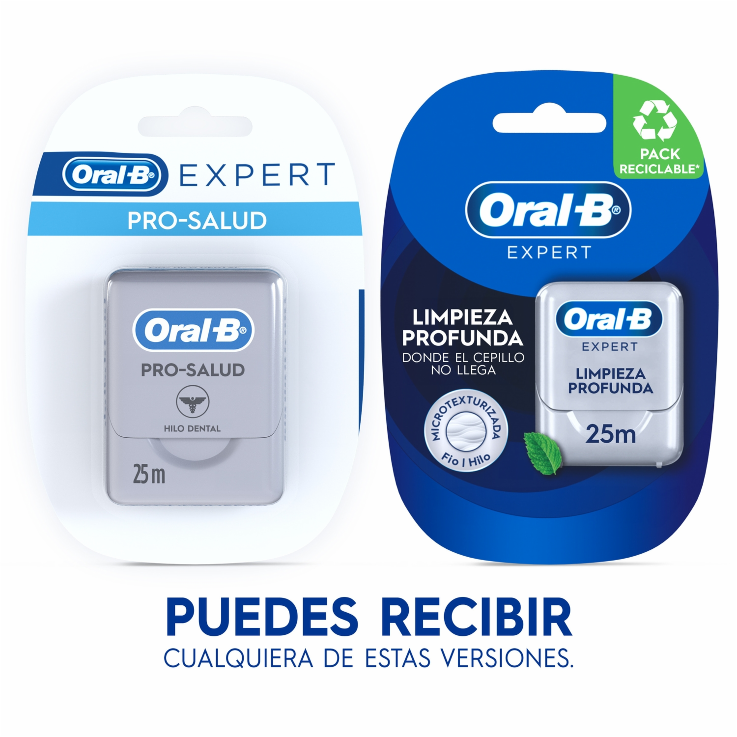 Hilo Dental Expert Pro-Salud Limpieza Profunda Con Textura Suave Sabor A Menta ORAL-B 25 M