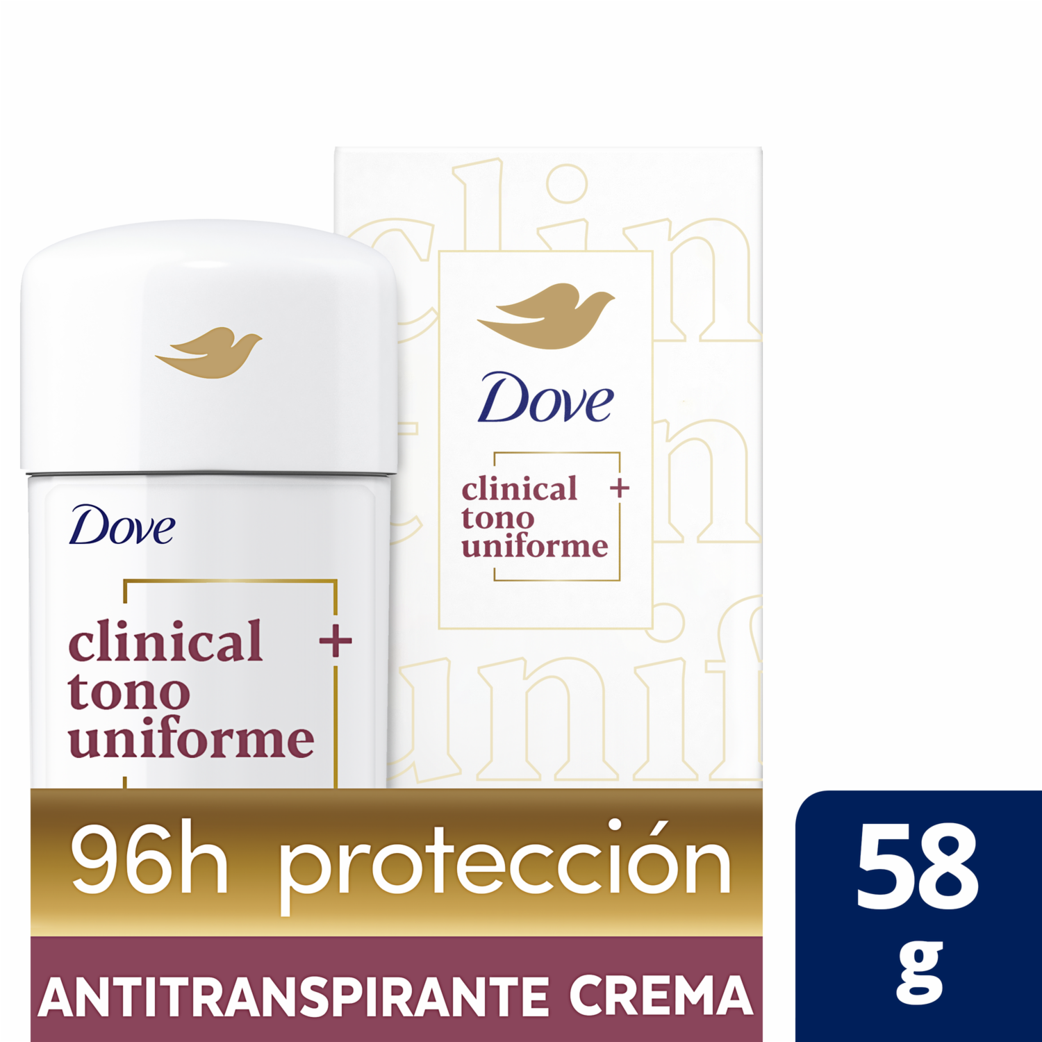 Desodorante En Barra Antitranspirante Para Mujer Clinical Tono Uniforme DOVE 58 G