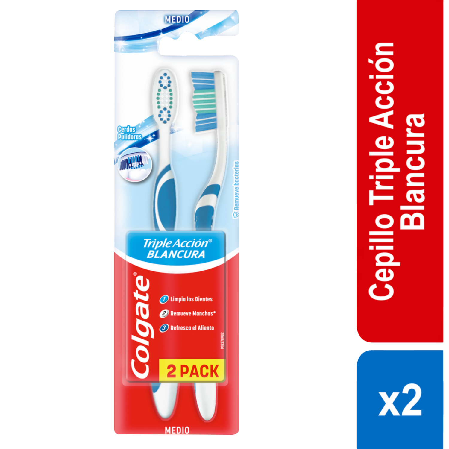 Cepillo Dental Triple Acción Extra Blancura COLGATE 1X2 Unidades