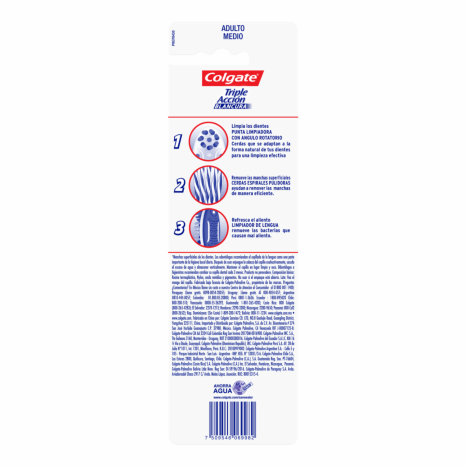 Cepillo Dental Triple Acción Extra Blancura COLGATE 1X2 Unidades