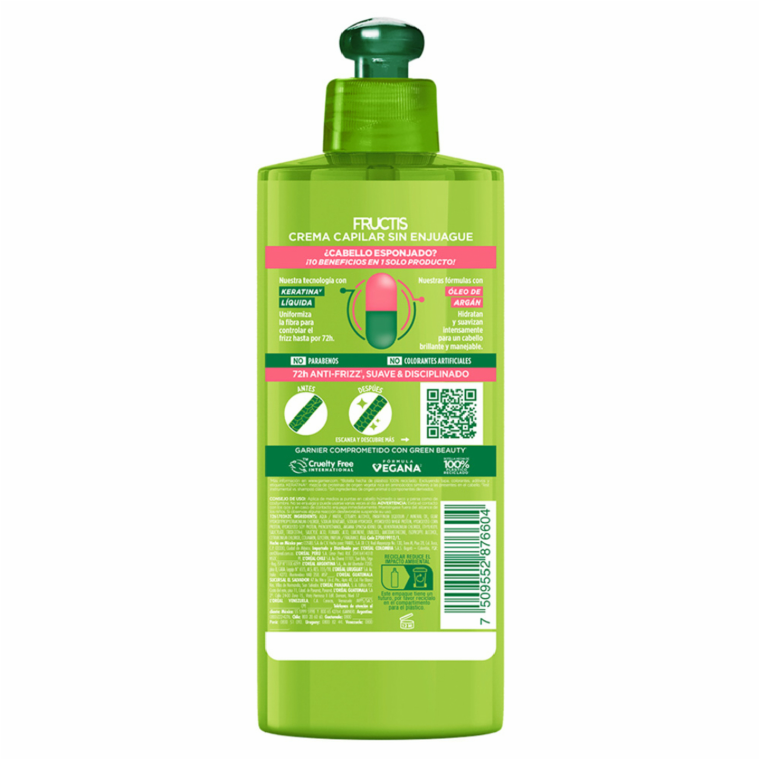 Crema Para Peinar Adiós Esponjado GARNIER FRUCTIS 300 Ml