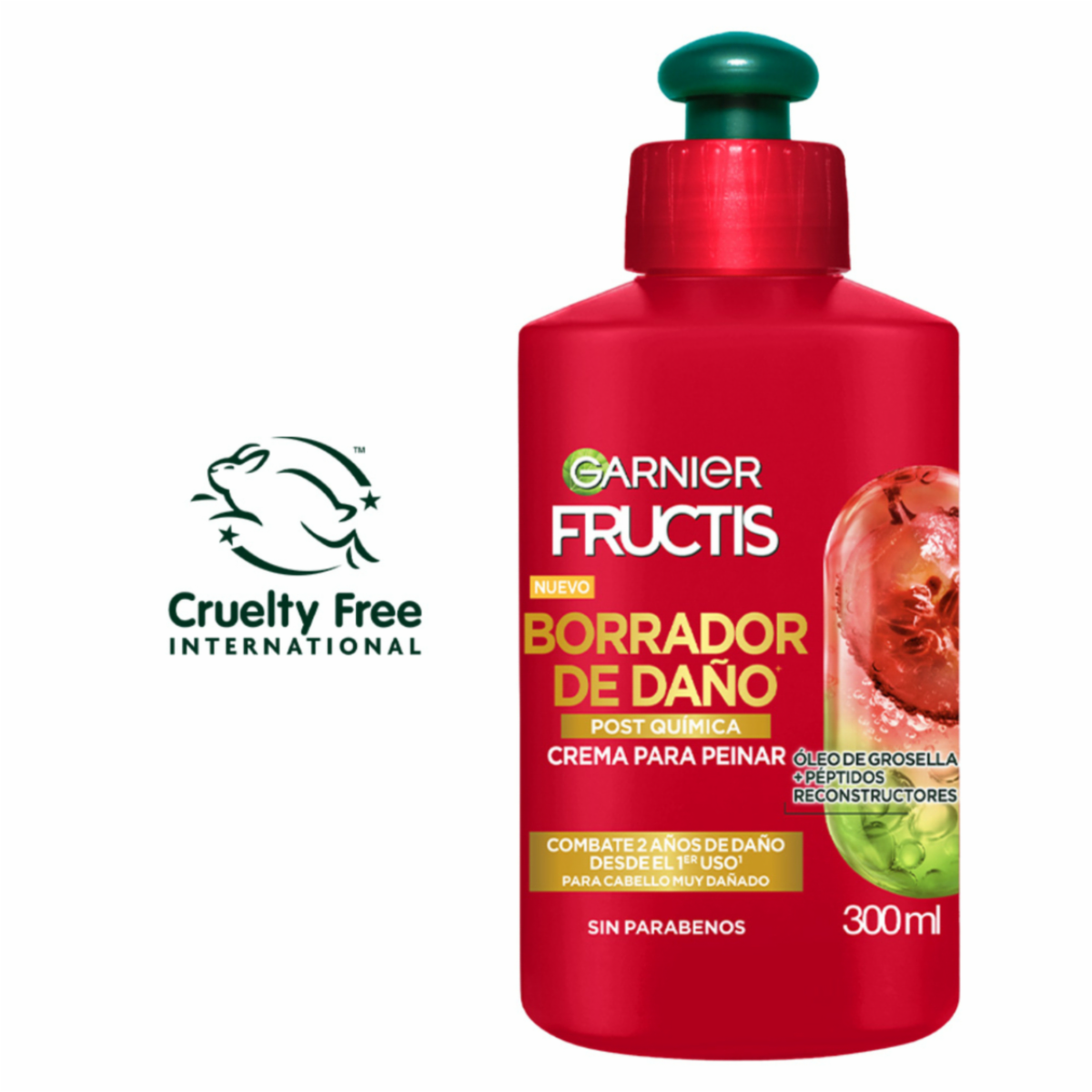 Crema Para Peinar Borrador De Daño Post Química GARNIER FRUCTIS 300 Ml