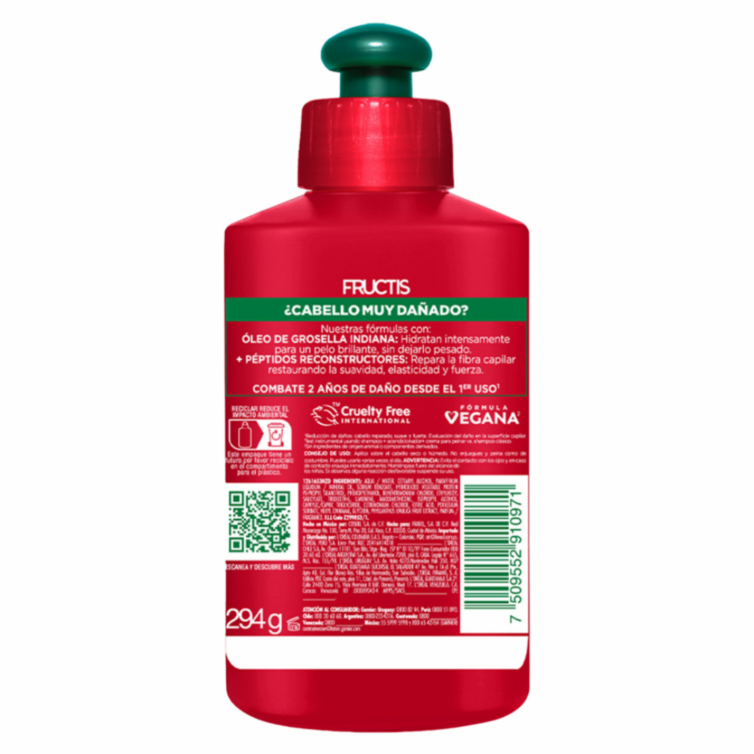 Crema Para Peinar Borrador De Daño Post Química GARNIER FRUCTIS 300 Ml