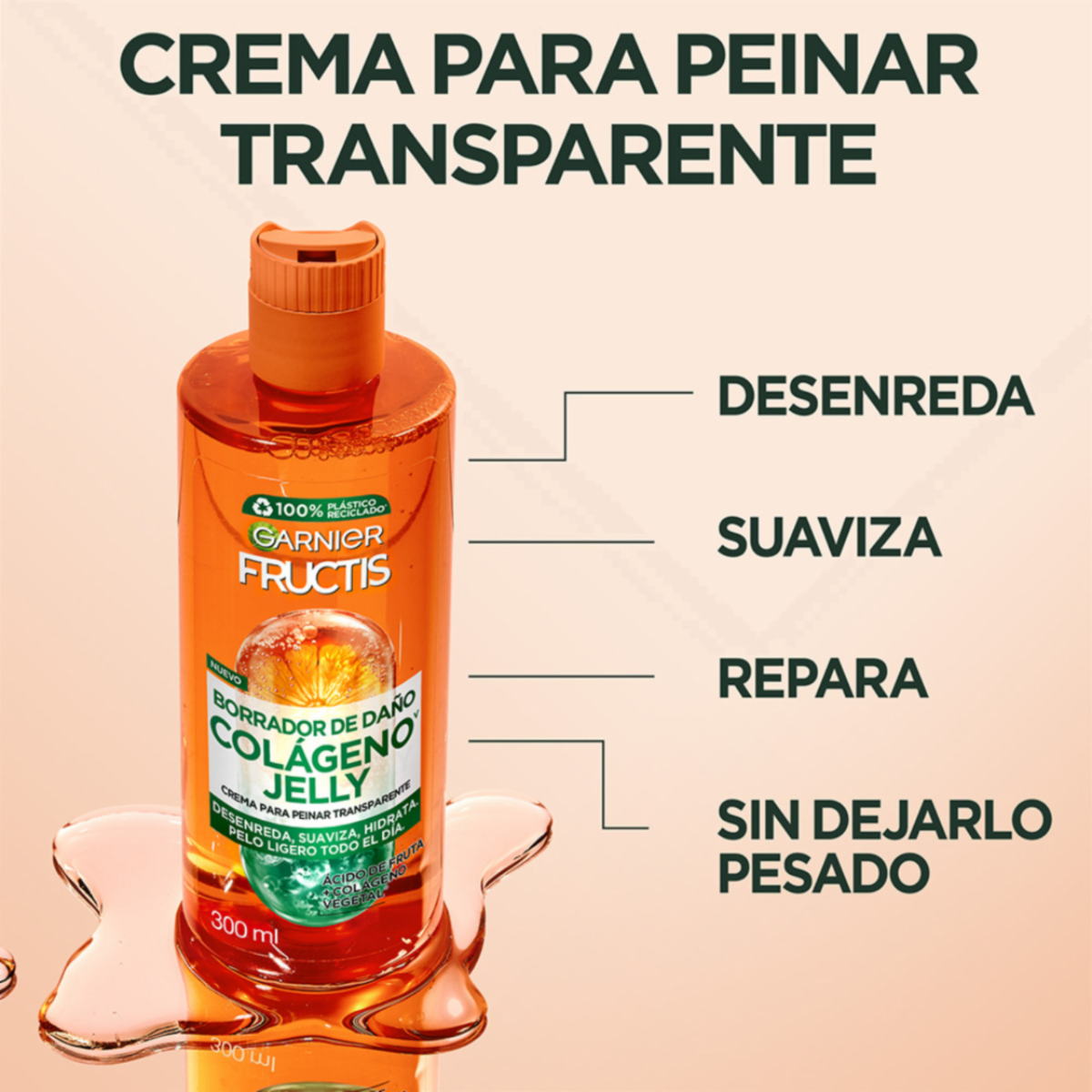 Crema Para Peinar Borrador De Daño GARNIER FRUCTIS 300 Ml