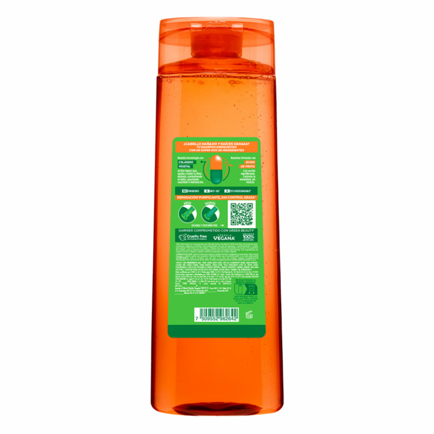 Shampoo Para Cabello Borrador De Daño GARNIER FRUCTIS 350 Ml