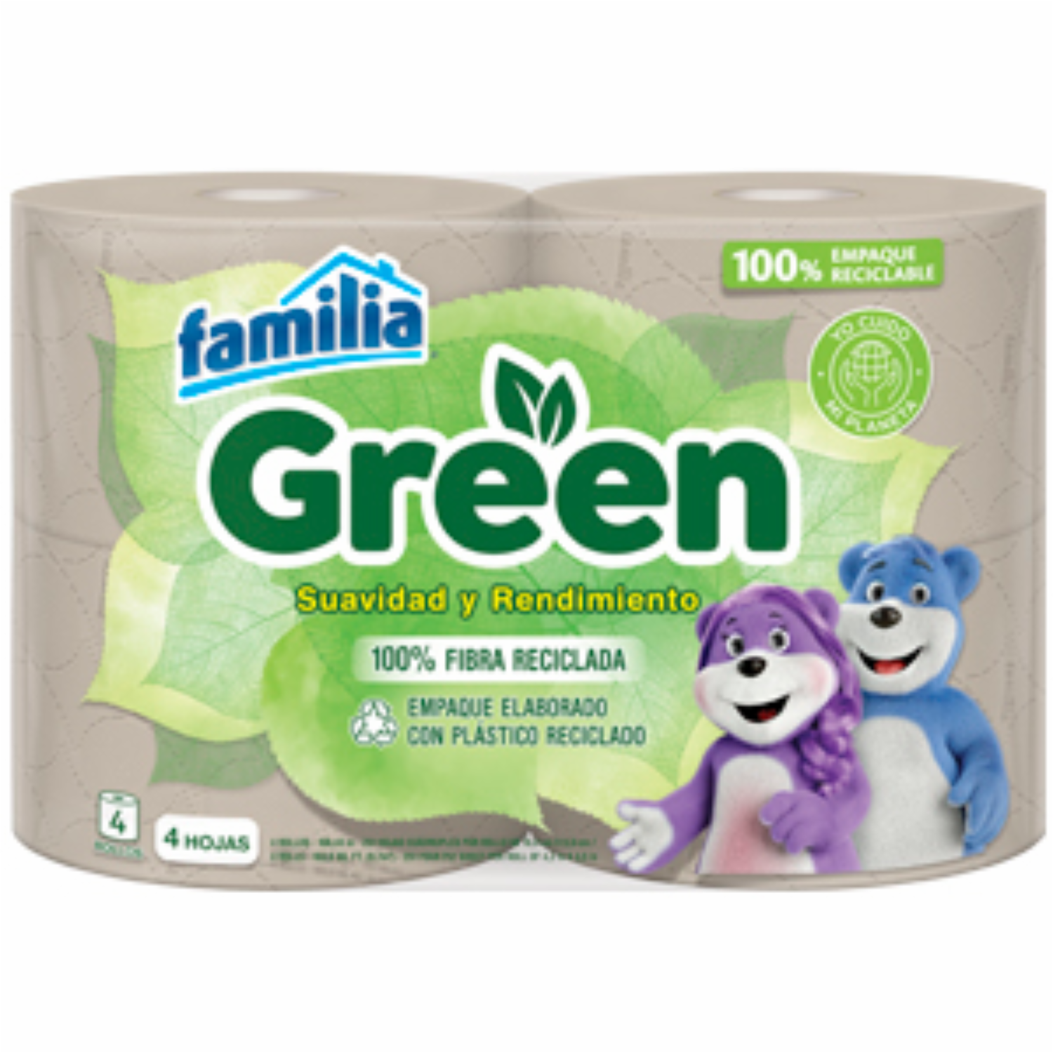 Papel Higiénico 4 Hojas FAMILIA 4 Rollos