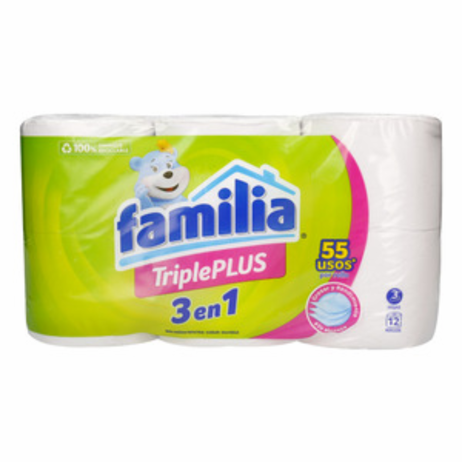 Papel Higiénico Triple Plus FAMILIA 12 Rollos