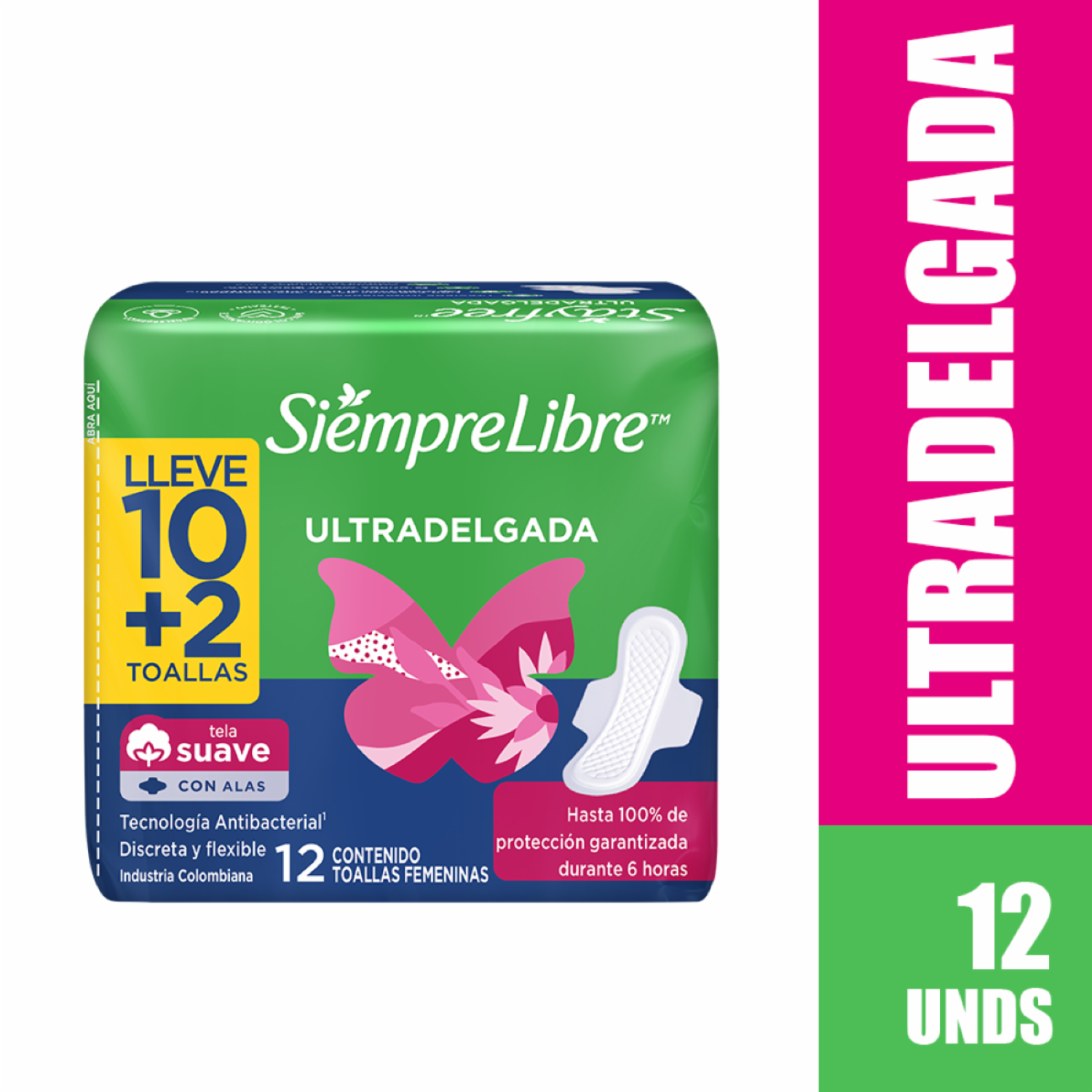 Toallas Femeninas Especiales Ultradelgadas Con Alas STAYFREE 12 U