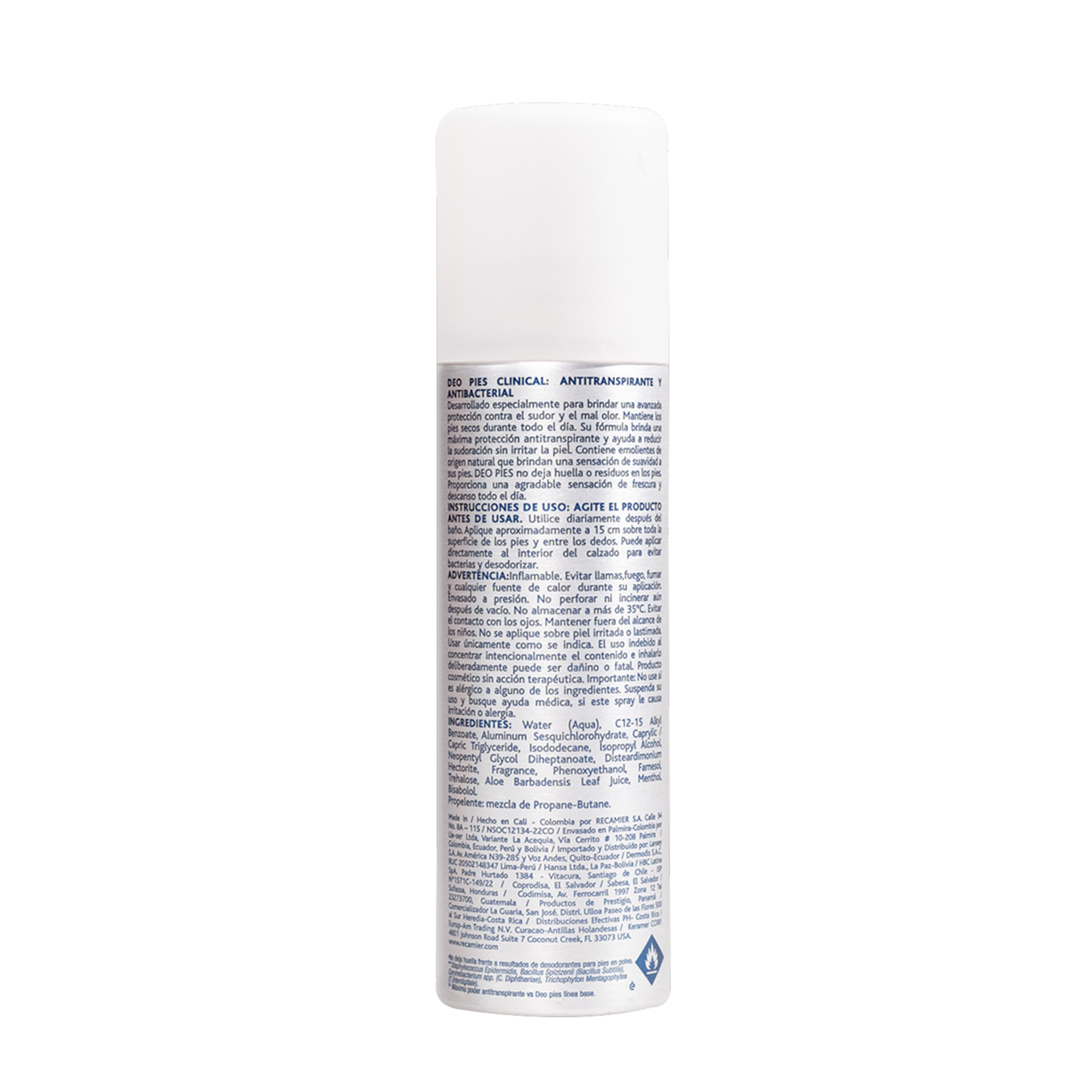 Desodorante Para Pies En Spray Clinical 24 Horas DEO PIES 260 Ml