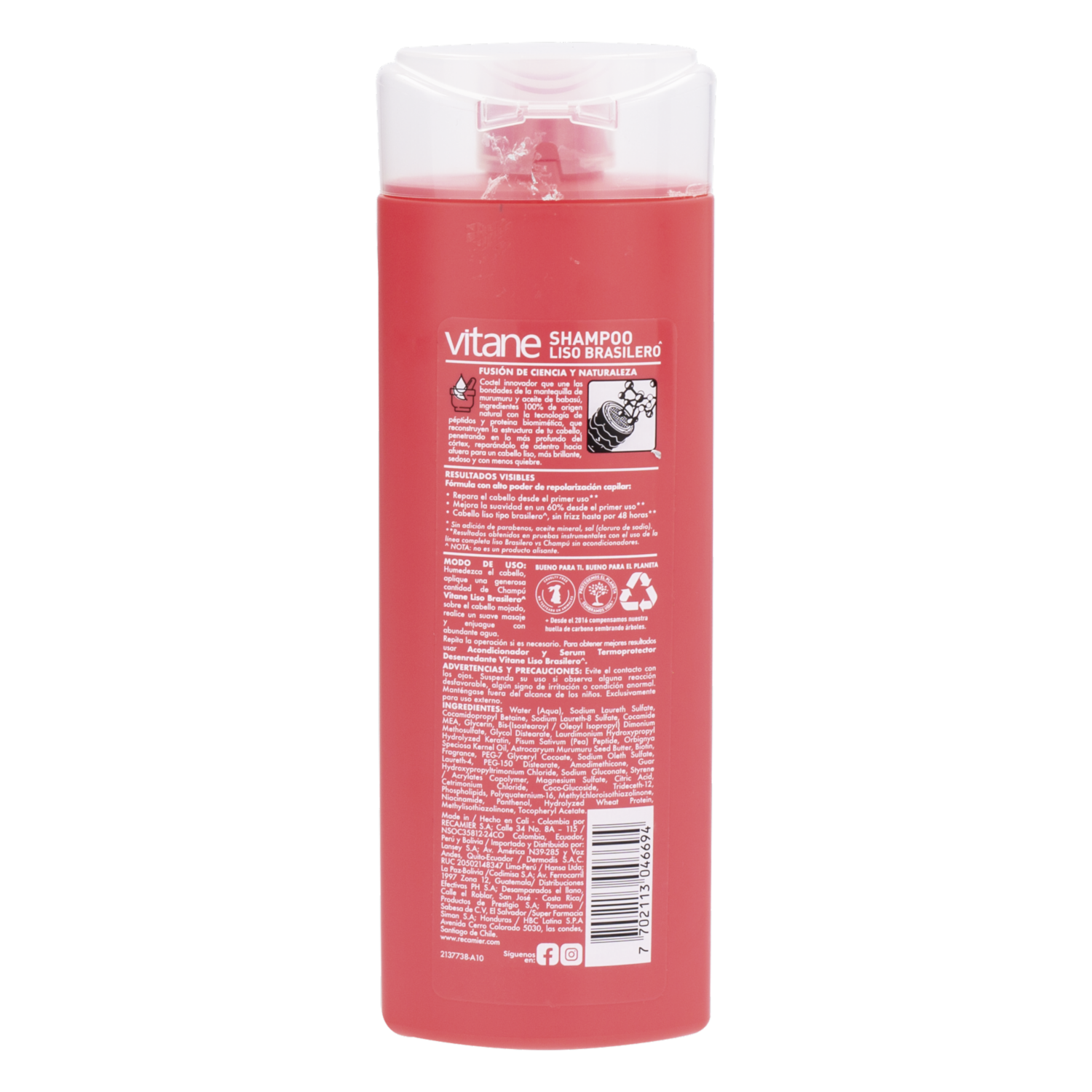 Shampoo Para Cabello Liso Brasilero VITANE 220 Ml