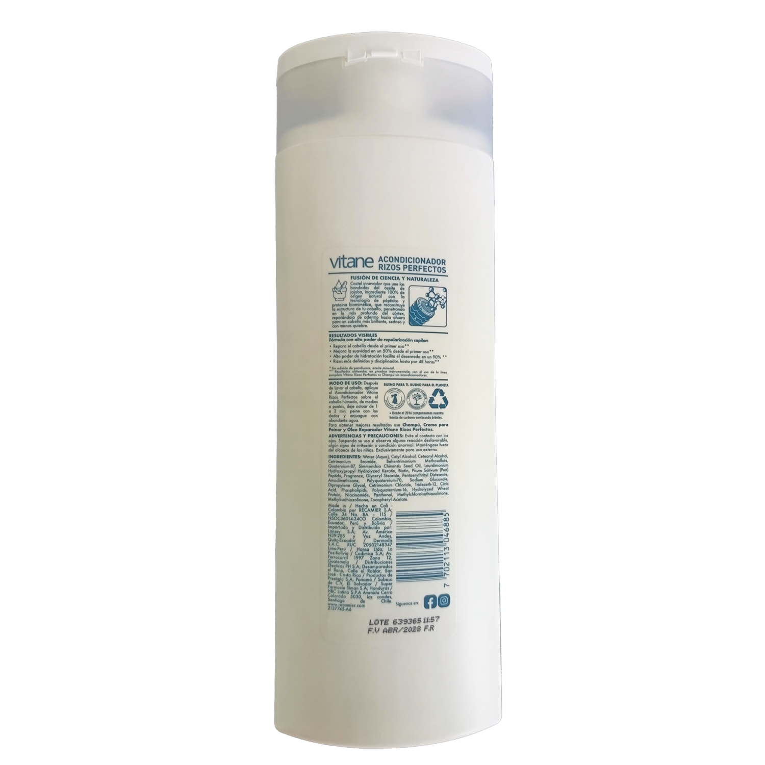 Acondicionador De Cabello Rizos Perfectos con Péptidos VITANE 400 Ml