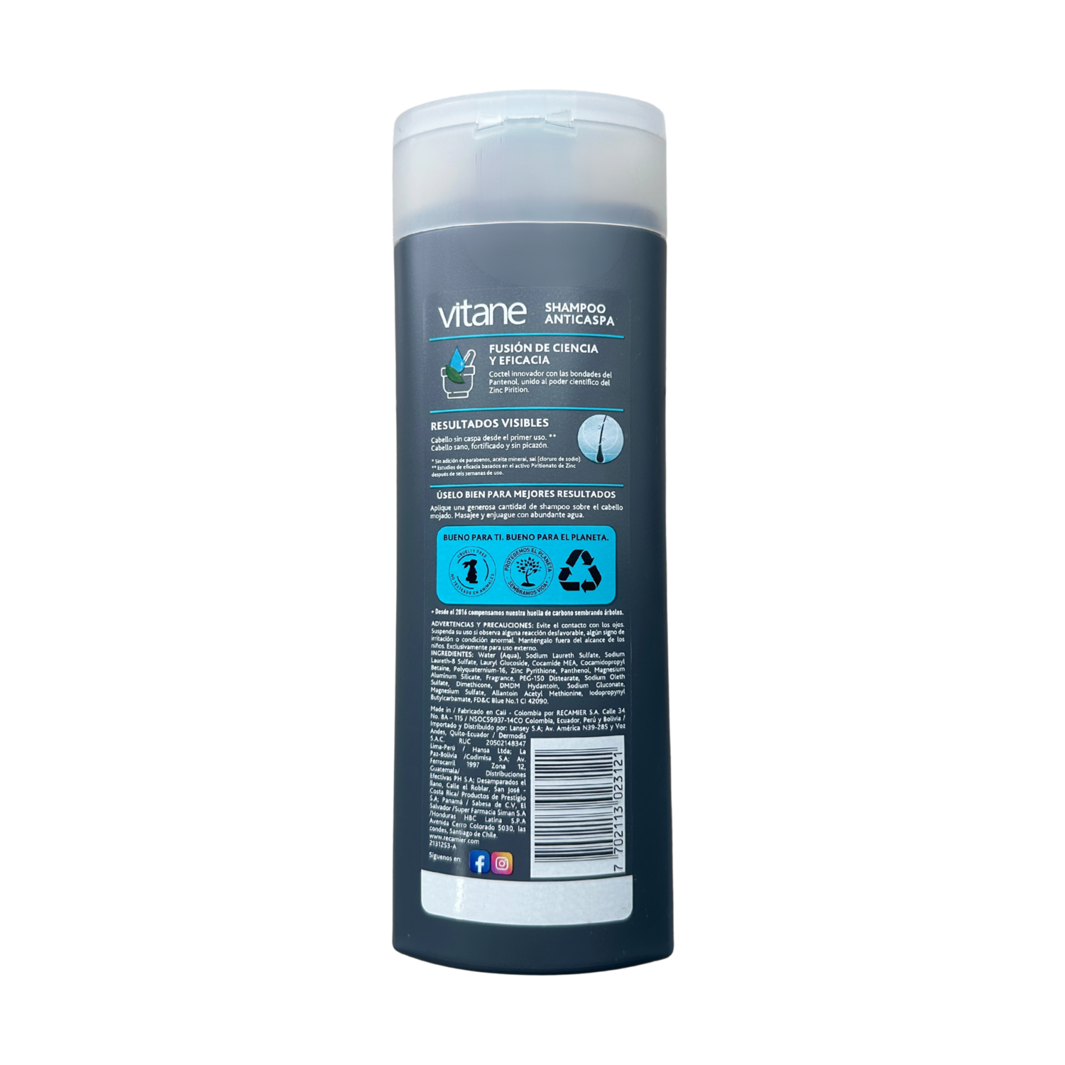 Shampoo De Cabello Hombre Anticaspa VITANE 400 Ml