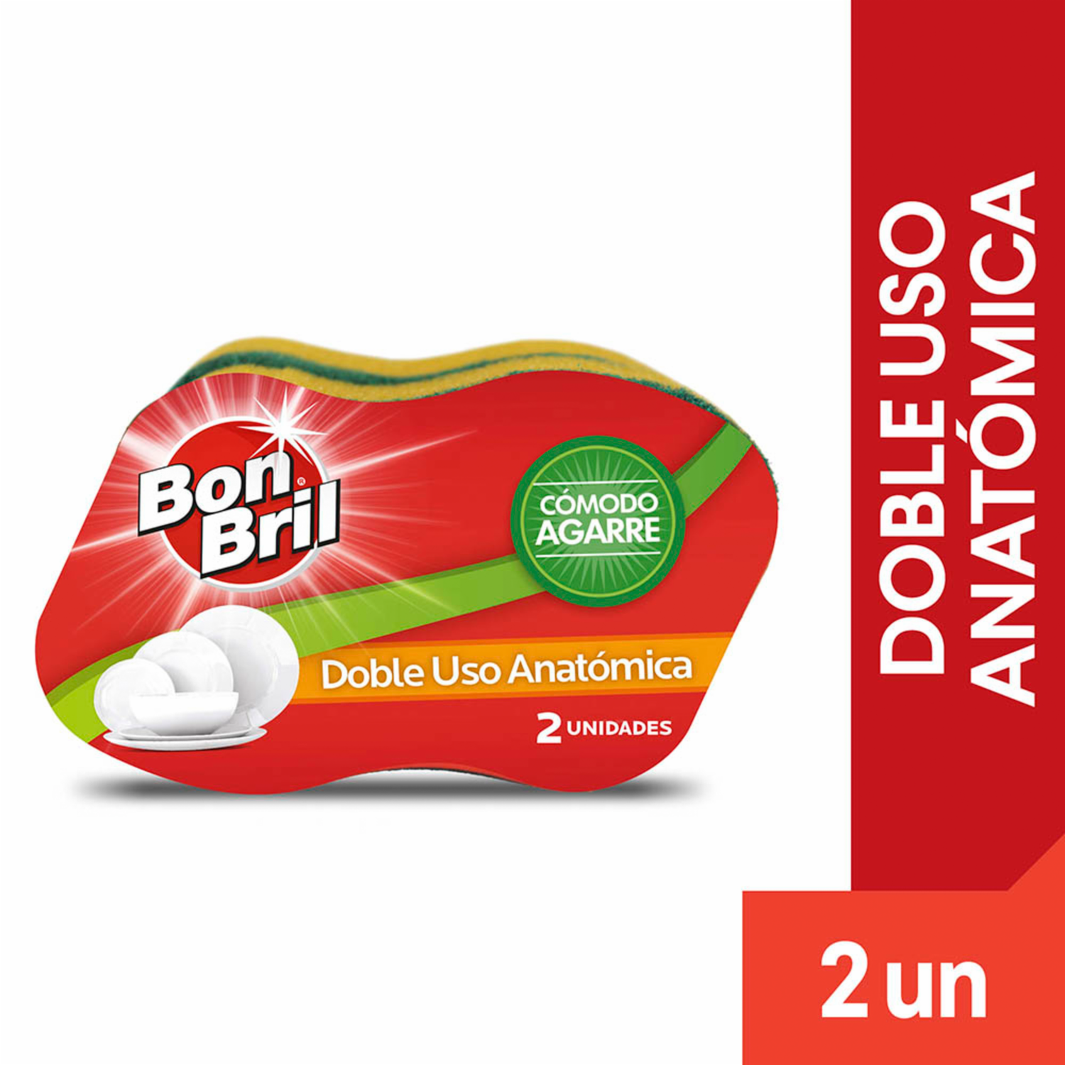 Esponja Lavavajilla Doble Uso Anatómica BON BRIL X2 Uds
