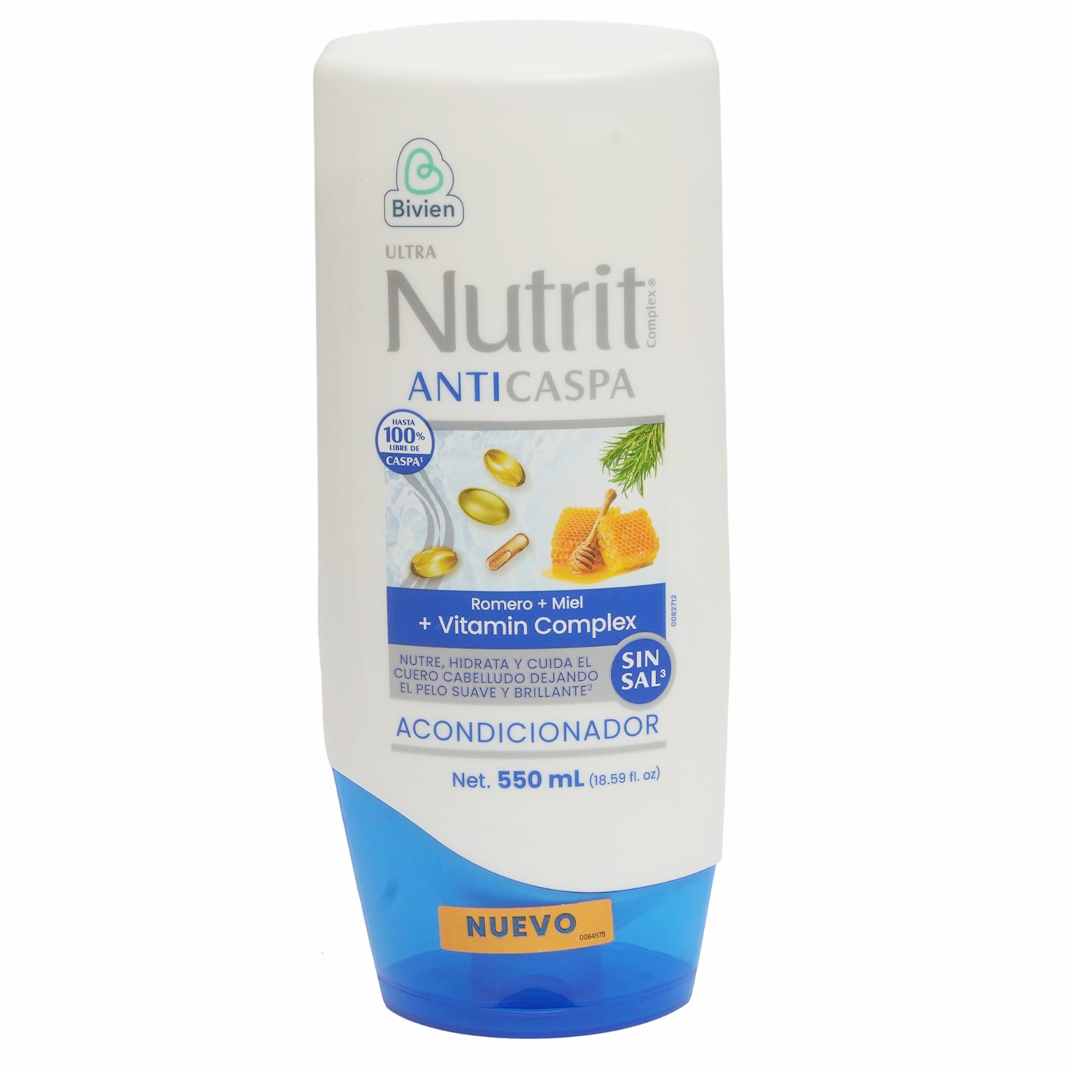 Acondicionador De Cabello Anti Caspa Romero + Miel + Vitamin Complex NUTRITI 550 Ml