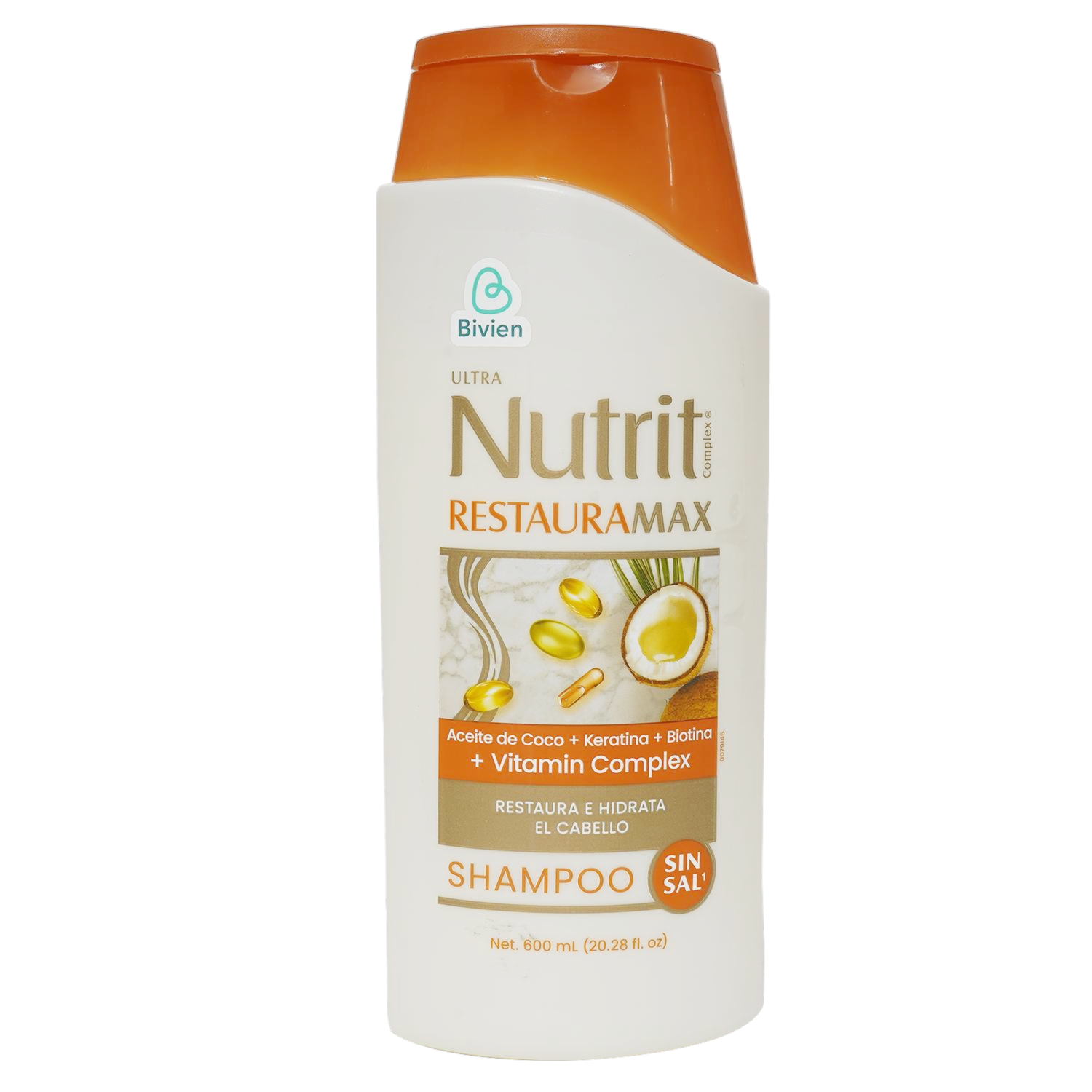 Shampoo De Cabello Restauramax Aceite De Coco + Keratina + Biotina + Vitamin Complex NUTRIT 600 Ml