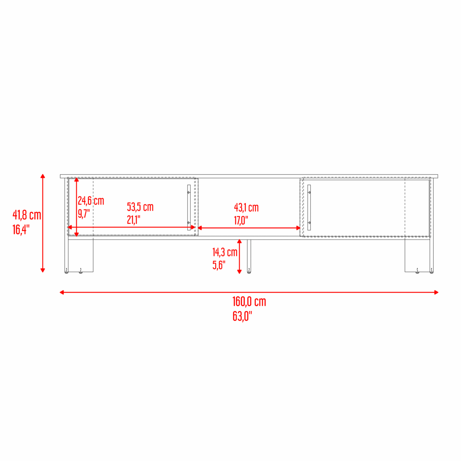 Rack De Tv Para 65″ Linea Dago Fresno Blanco Capri MÖBLART MDF