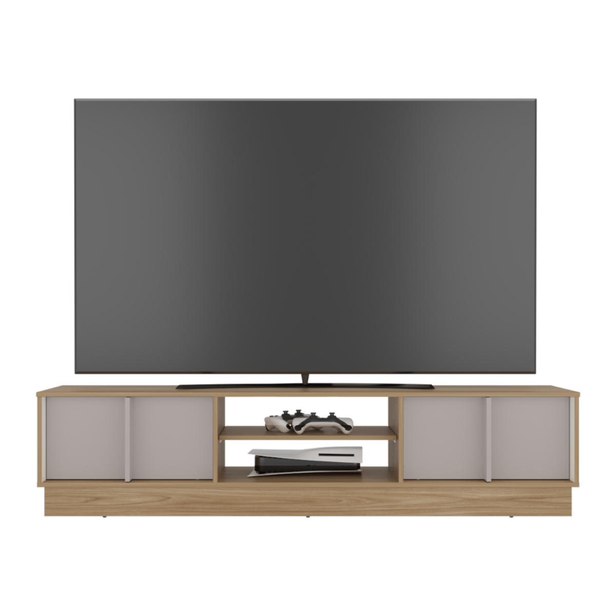 Rack De Tv Para 75″ Caoba Fresno Blanco Capri MÖBLART MDF
