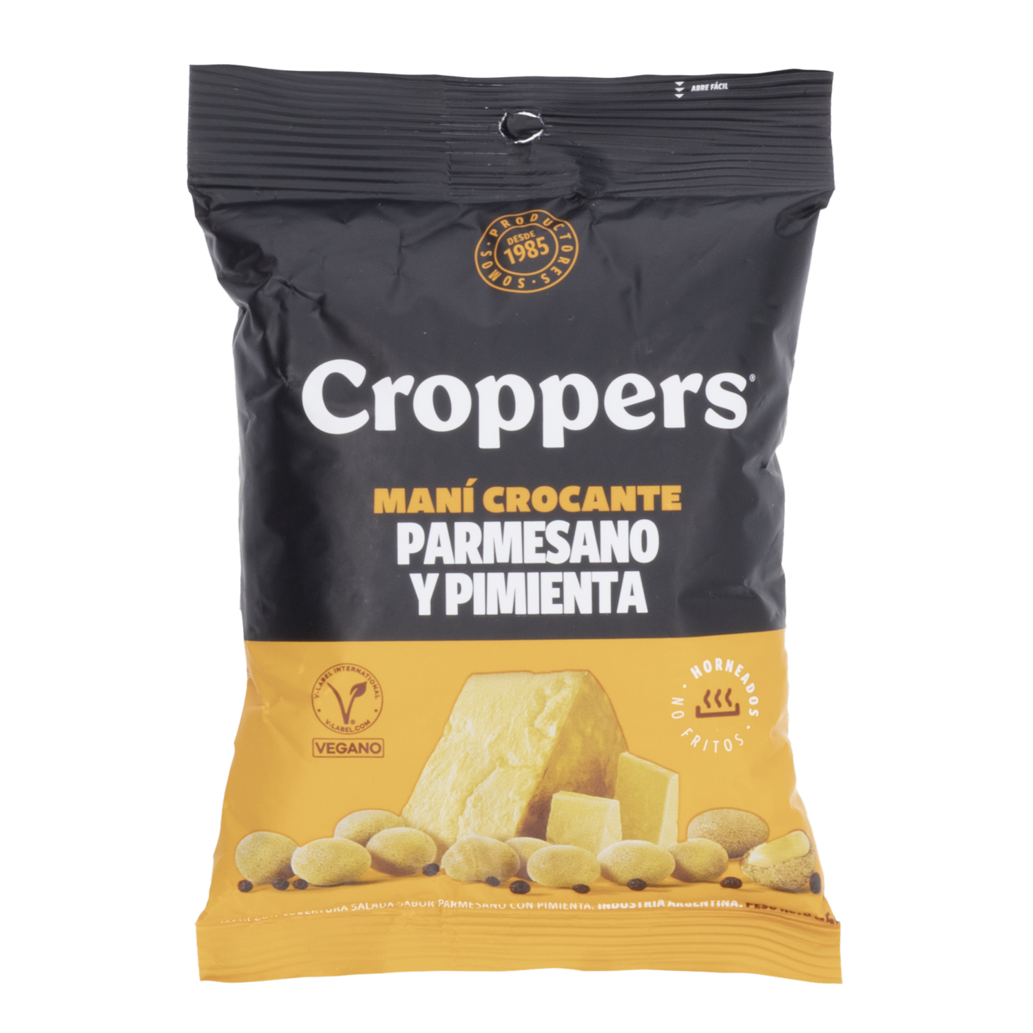Maní Sabor A Queso Parmesano  Y Pimienta CROPPERS 85 G