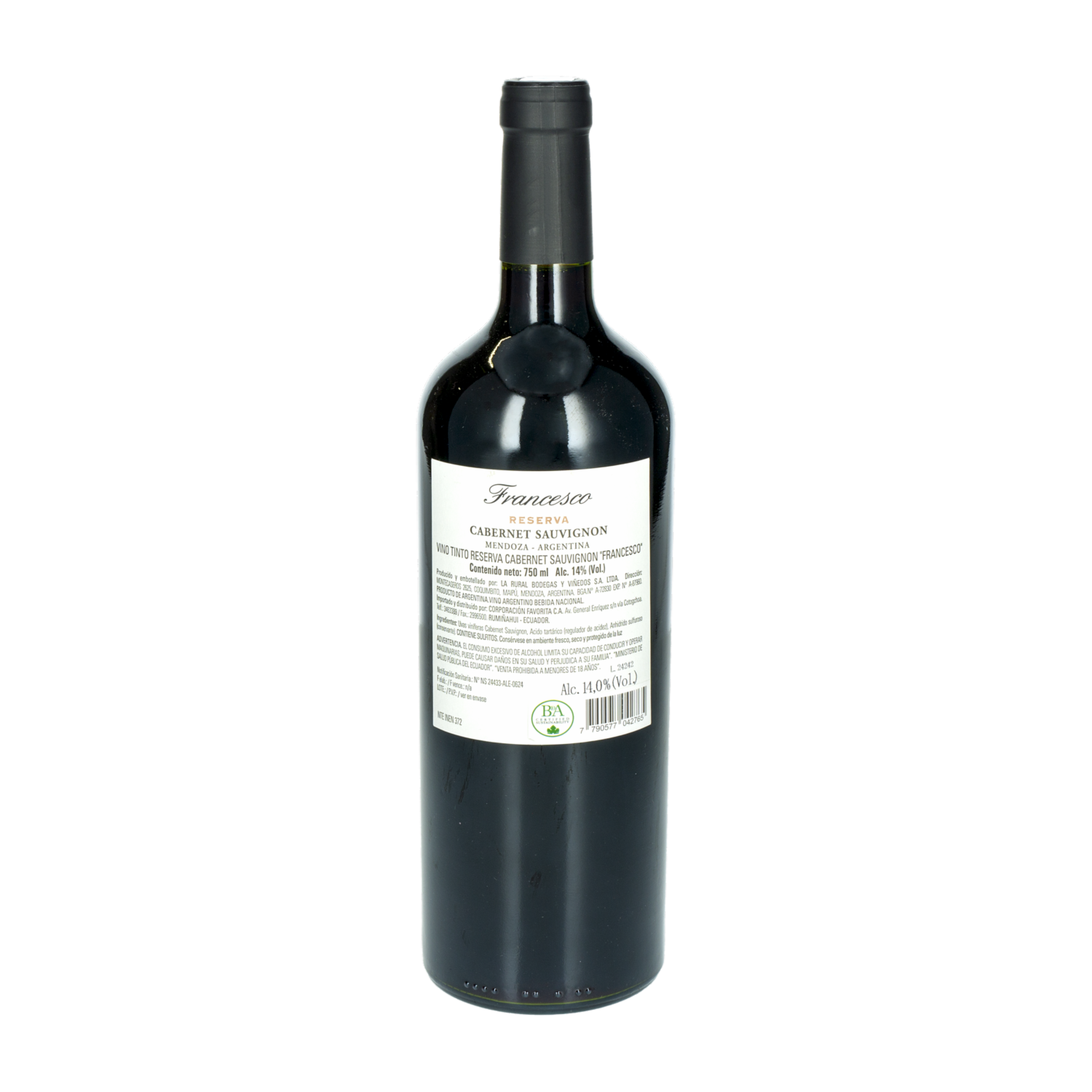Vino Tinto Reserva Cabernet Sauvignon FRANCESCO 750 Ml