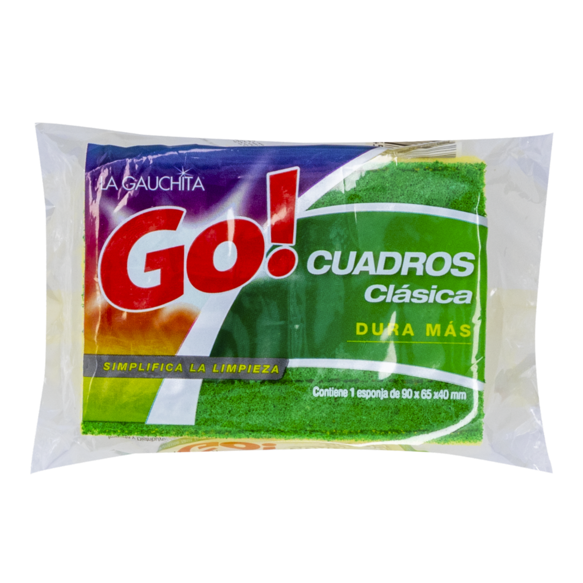 Esponja Lavavajillas Cuadros Clásica Dura Más GO! Unidad