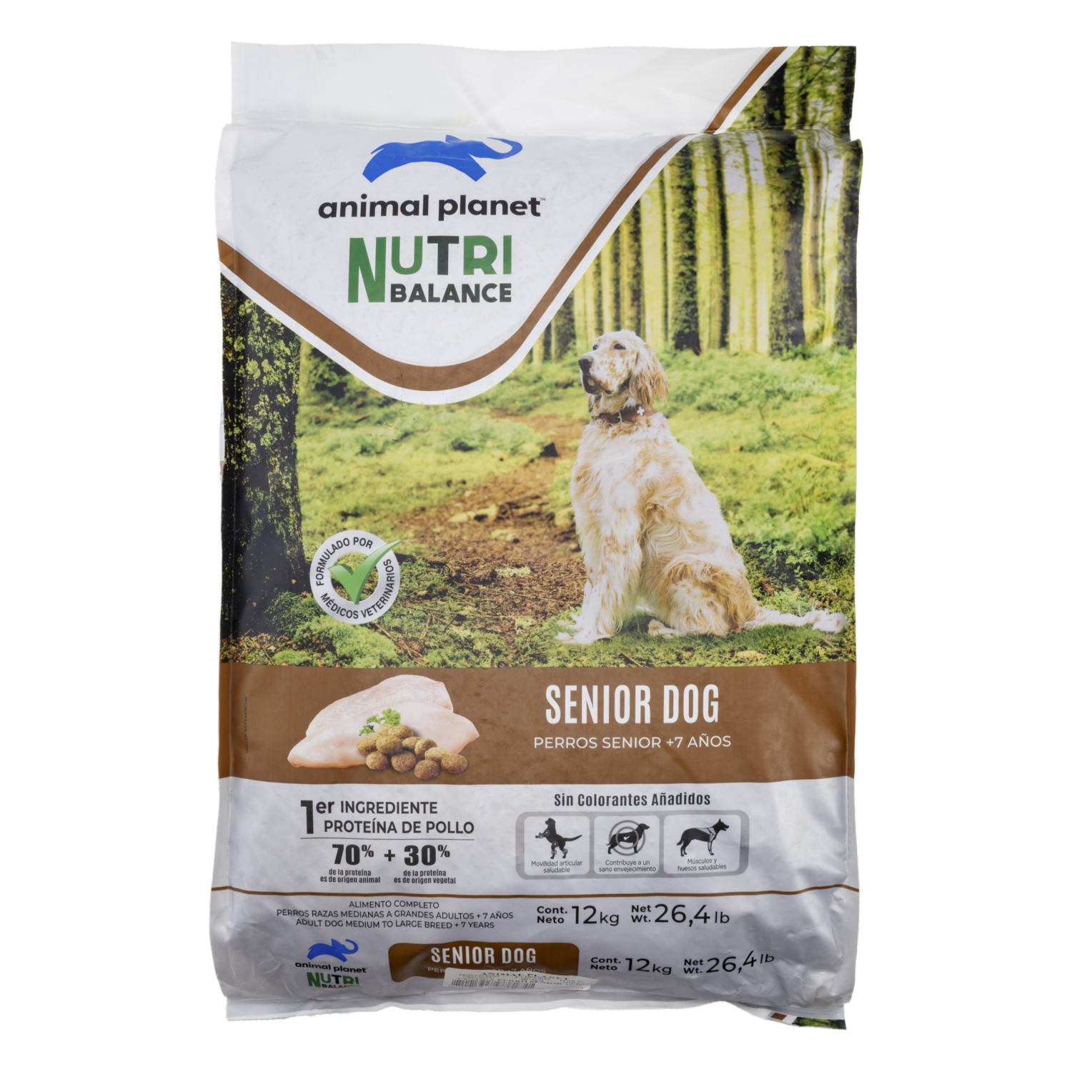 Alimento Para Perros Adultos Razas Medianas Y Grandes Senior +7 Años ANIMAL PLANET 12 Kg