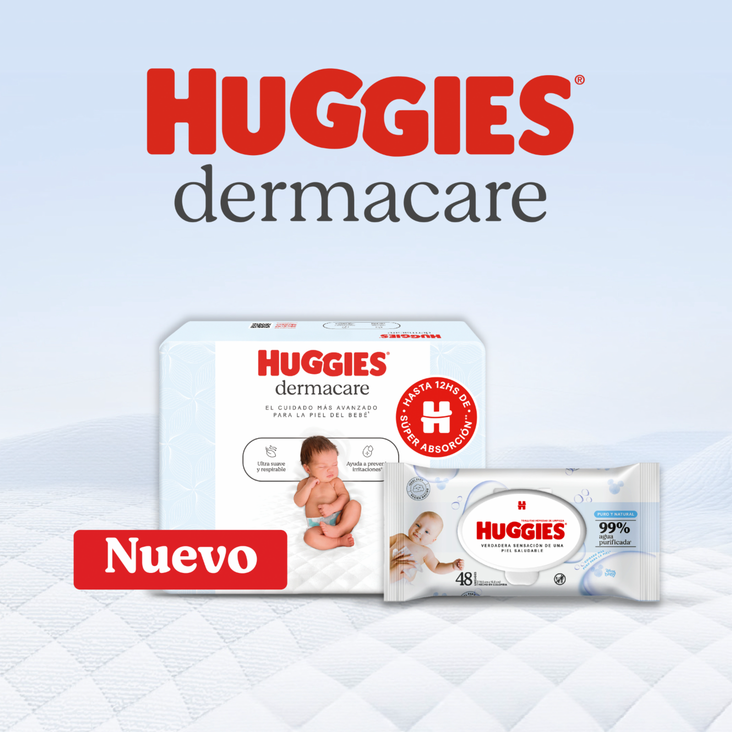 Pañales Dermacare 1/P HUGGIES 68 Unidades