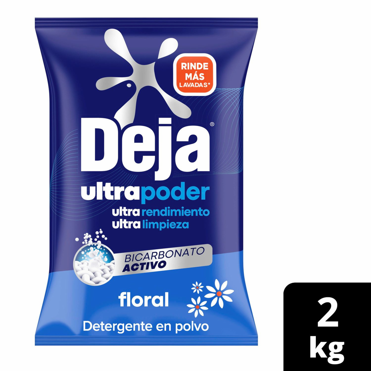 Detergente En Polvo Lavado Perfecto Floral + Bicarbonato DEJA 2 Kg