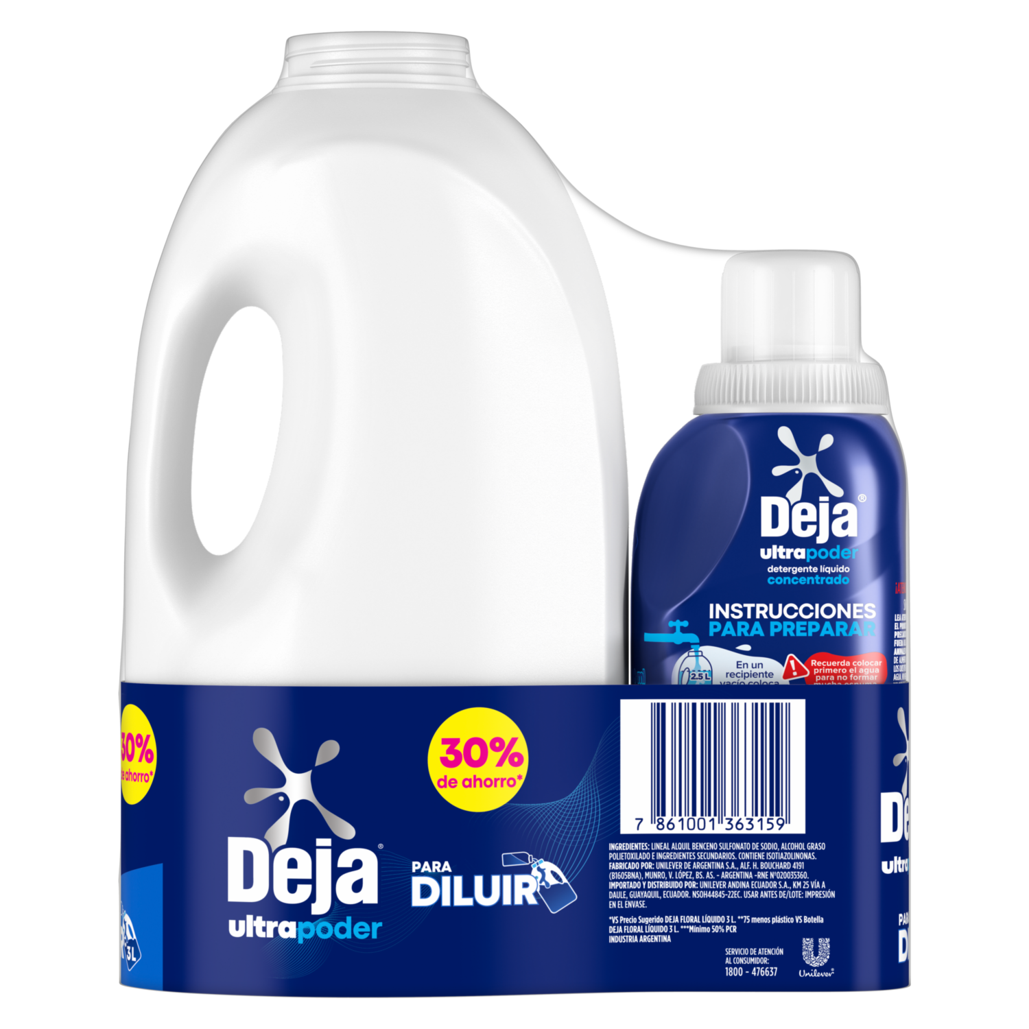 Detergente Liquido Para Diluir Floral Botella DEJA 500 Ml