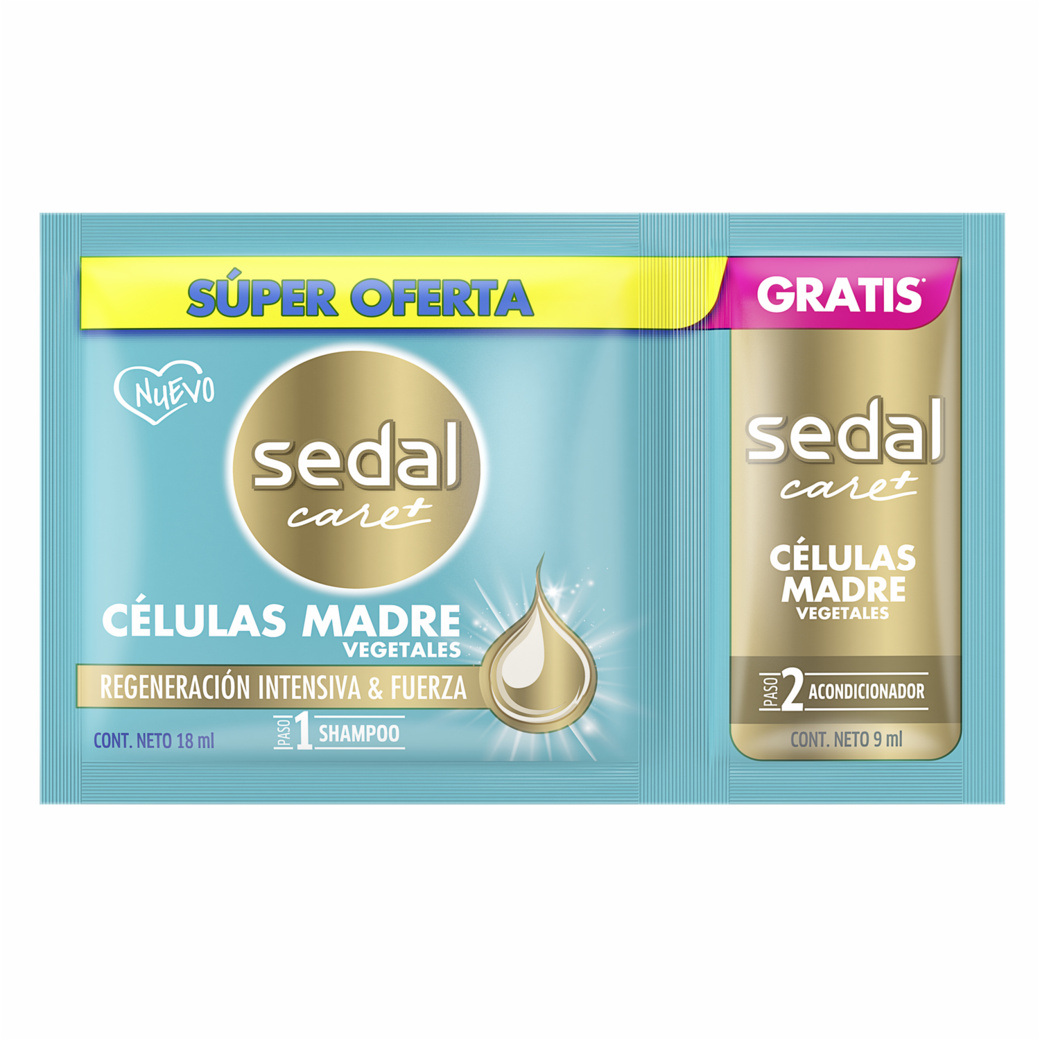 Shampoo Y Acondicionador Células Madre Vegetales SEDAL 2 x 9 Ml