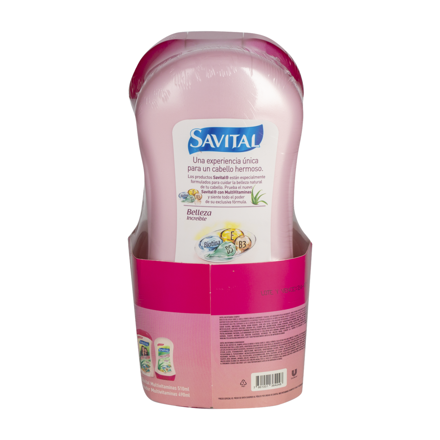 Shampoo Y Acondicionador Con Multivitaminas SAVITAL Pack 1000 Ml