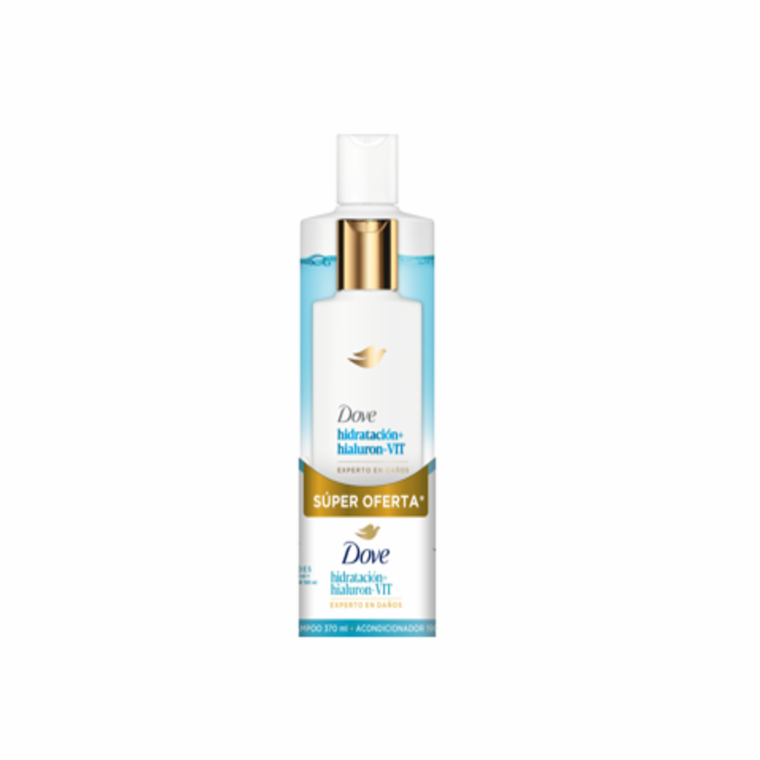 Shampoo Para Cabello Y Acondicionador Hidratación + Hialuron Vit DOVE Pack 370 Ml + 190 Ml