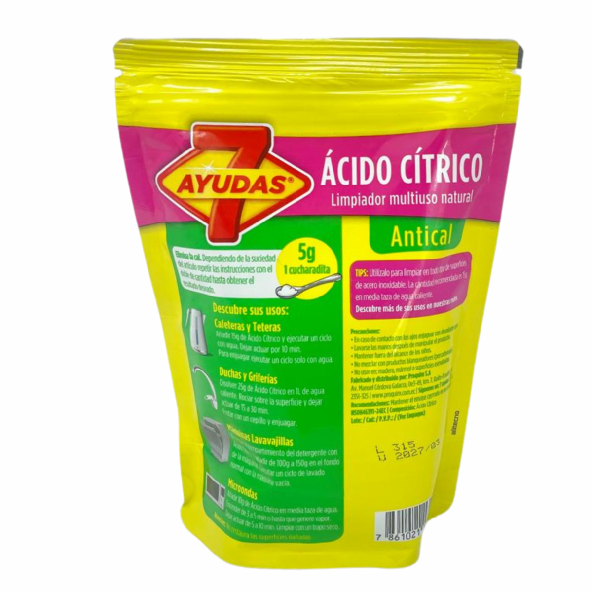 Acido Cítrico Limpiador Multiusos 7 AYUDAS 300 G