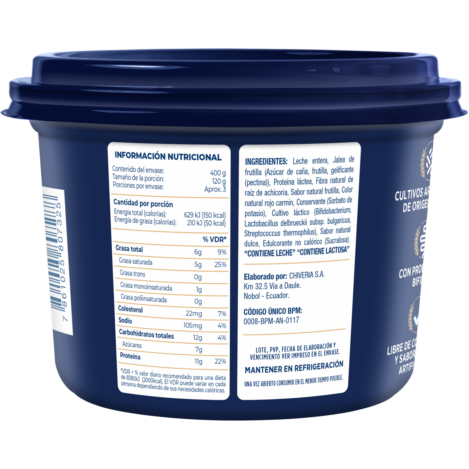 Yogurt Griego Frutilla CHIVERIA 400 G