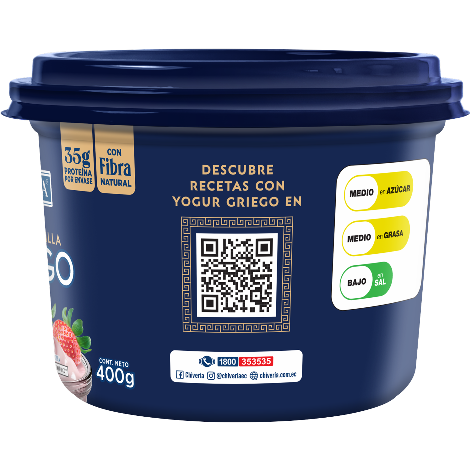 Yogurt Griego Frutilla CHIVERIA 400 G