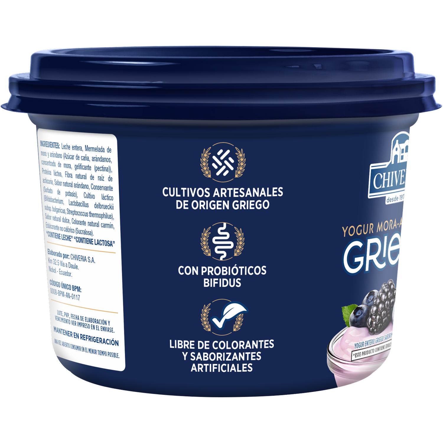 Yogurt Griego Mora Y Arándano CHIVERIA 400 G