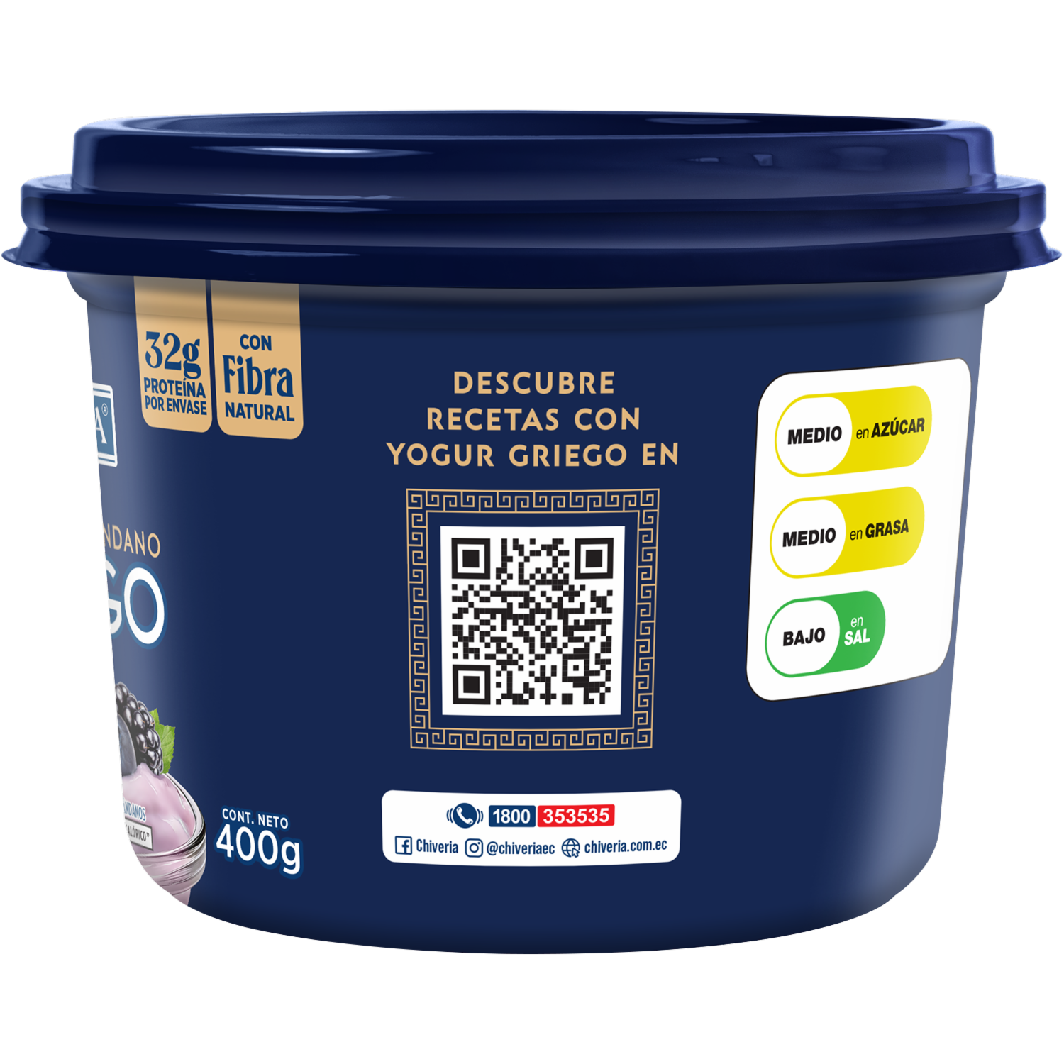 Yogurt Griego Mora Y Arándano CHIVERIA 400 G