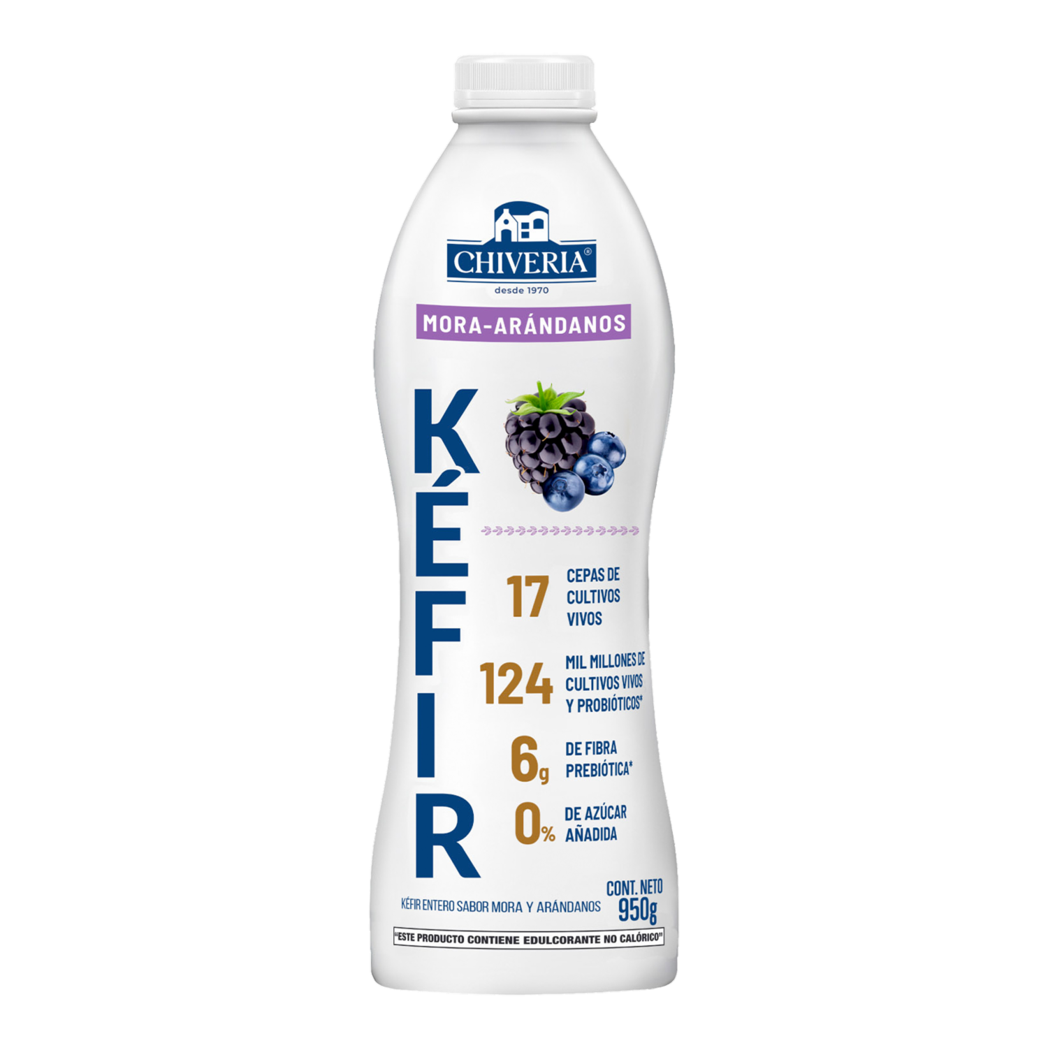 Kéfir Entero Sabor Mora Y Arándanos CHIVERIA 950 G