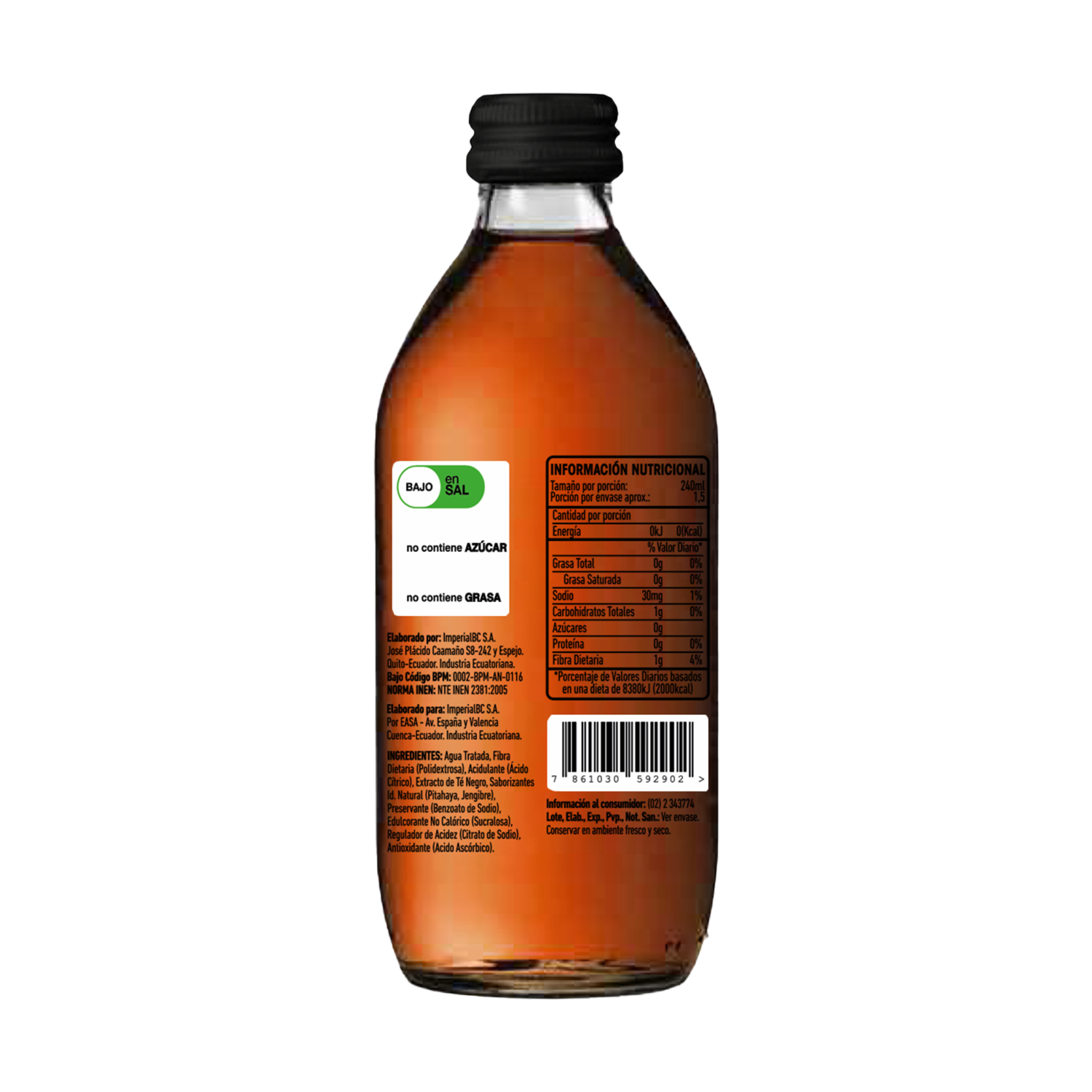 Té Negro Fuego Sabor Pitahaya Y Jengibre ELEMENTS 350 Ml